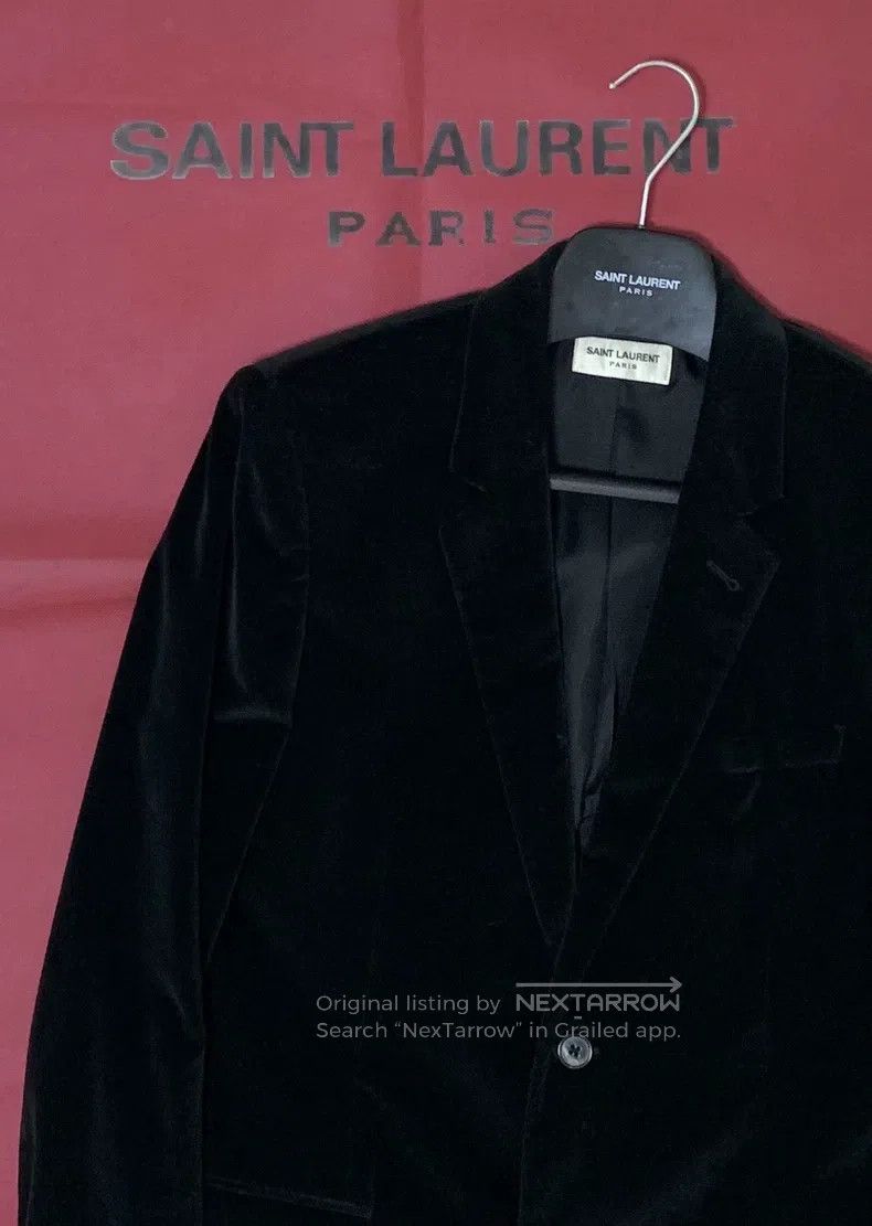 Saint Laurent Paris Saint Laurent Paris Olive Green Peak Lapel Velvet Suit Size US M / EU 48-50 / 2 - 5 Thumbnail