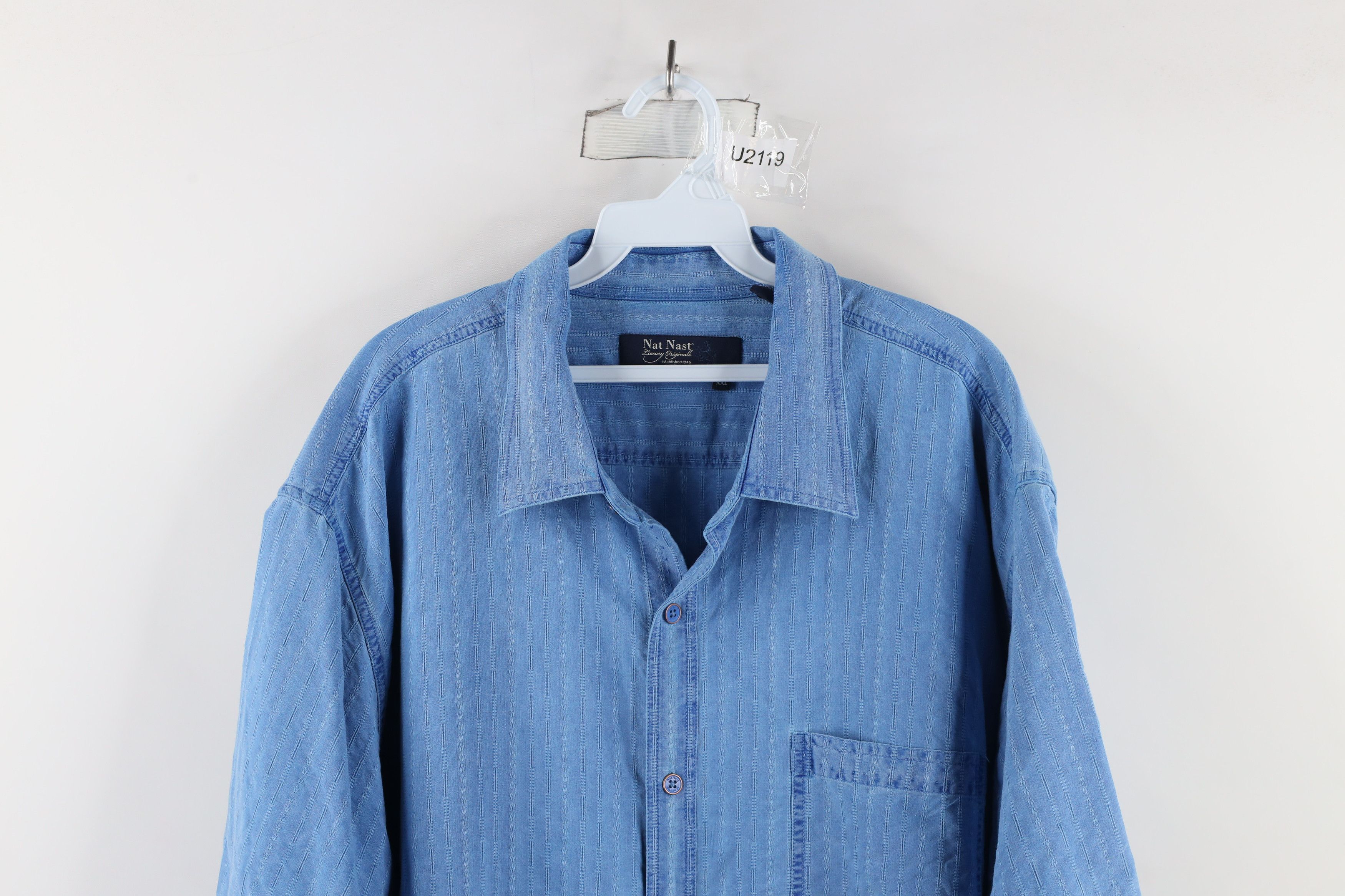 Nat Nast × Vintage Vintage Nat Nast Luxury Originals Striped Button Shirt Size US XXL / EU 58 / 5 - 2 Thumbnail