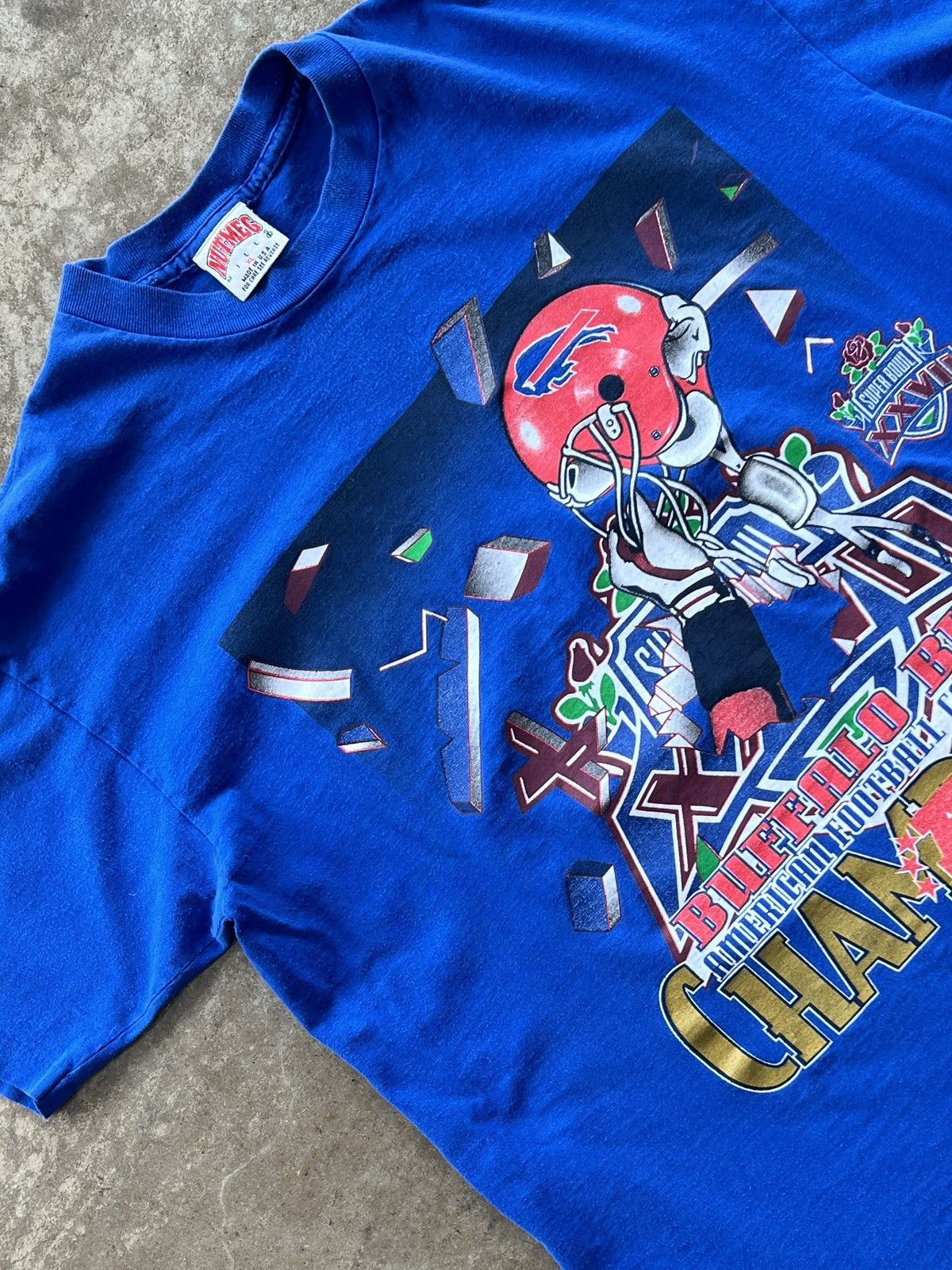NFL Vintage Buffalo Bills AFC Champions Single Stitch Tee XL Size US XL / EU 56 / 4 - 1 Thumbnail