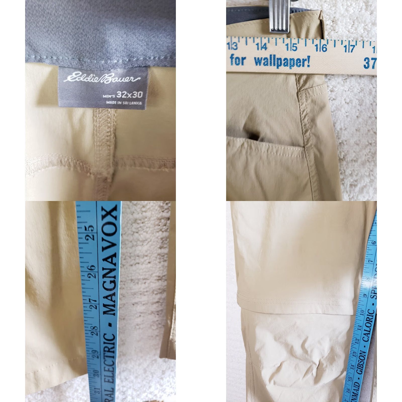 Eddie Bauer Eddie Bauer Mens Convertible Tech Pants Pants 32x30 Khaki Tan Stretch Pockets 5-Pocket Regular Straight Beige Mens Size US 32 / EU 48 - 8 Thumbnail