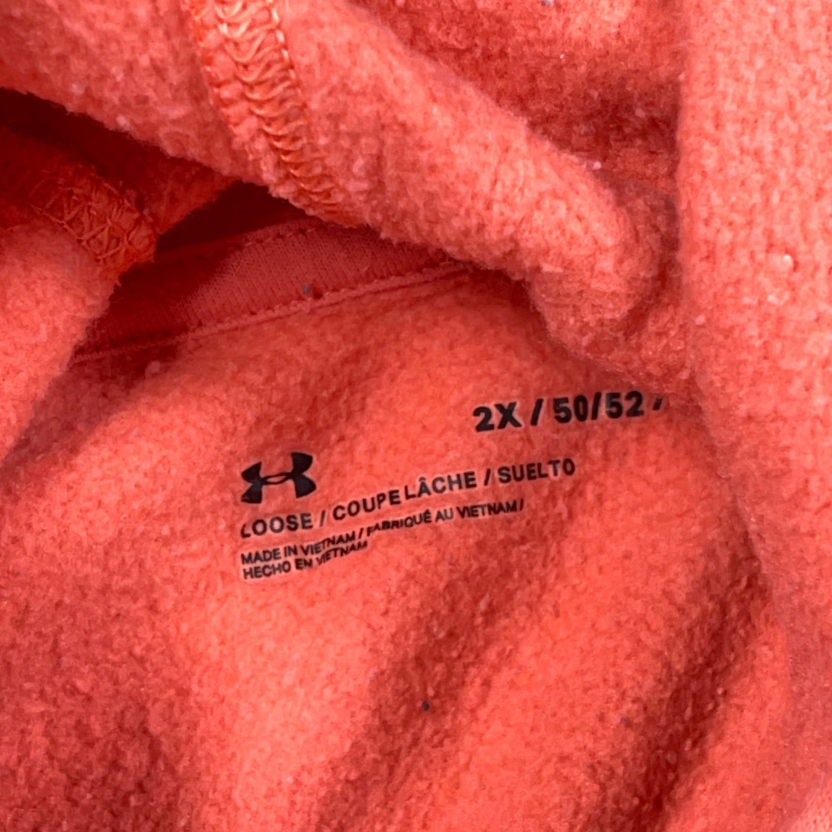 Under Armour Under Armour Hoodie Women 2X Orange White Sweatshirt Pullover Casual Activewear Loose Fit Warm Size XXL / US 16-18 / IT 52-54 - 3 Thumbnail