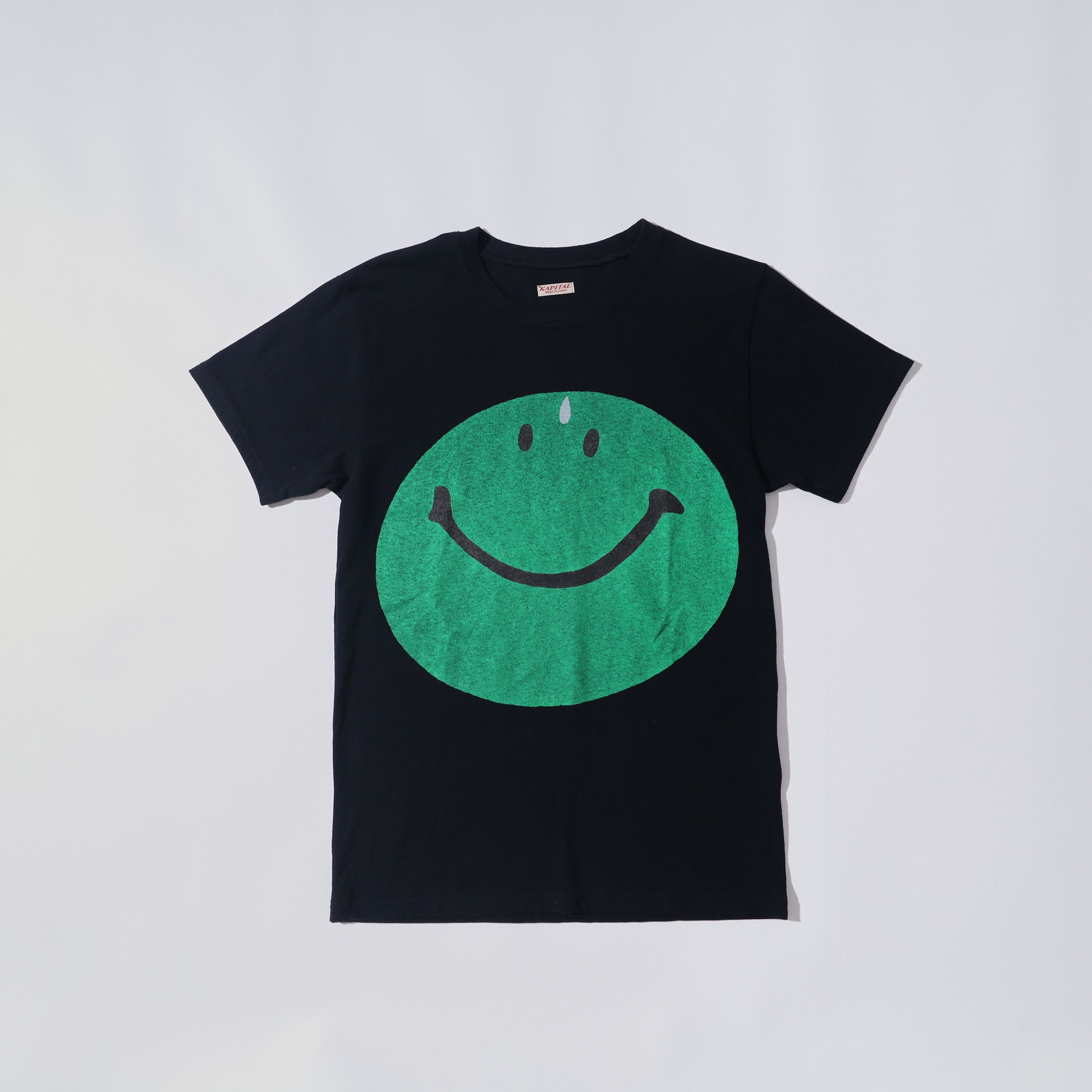 image of Kapital Smiley Green Black T Shirt, Men's (Size Small)