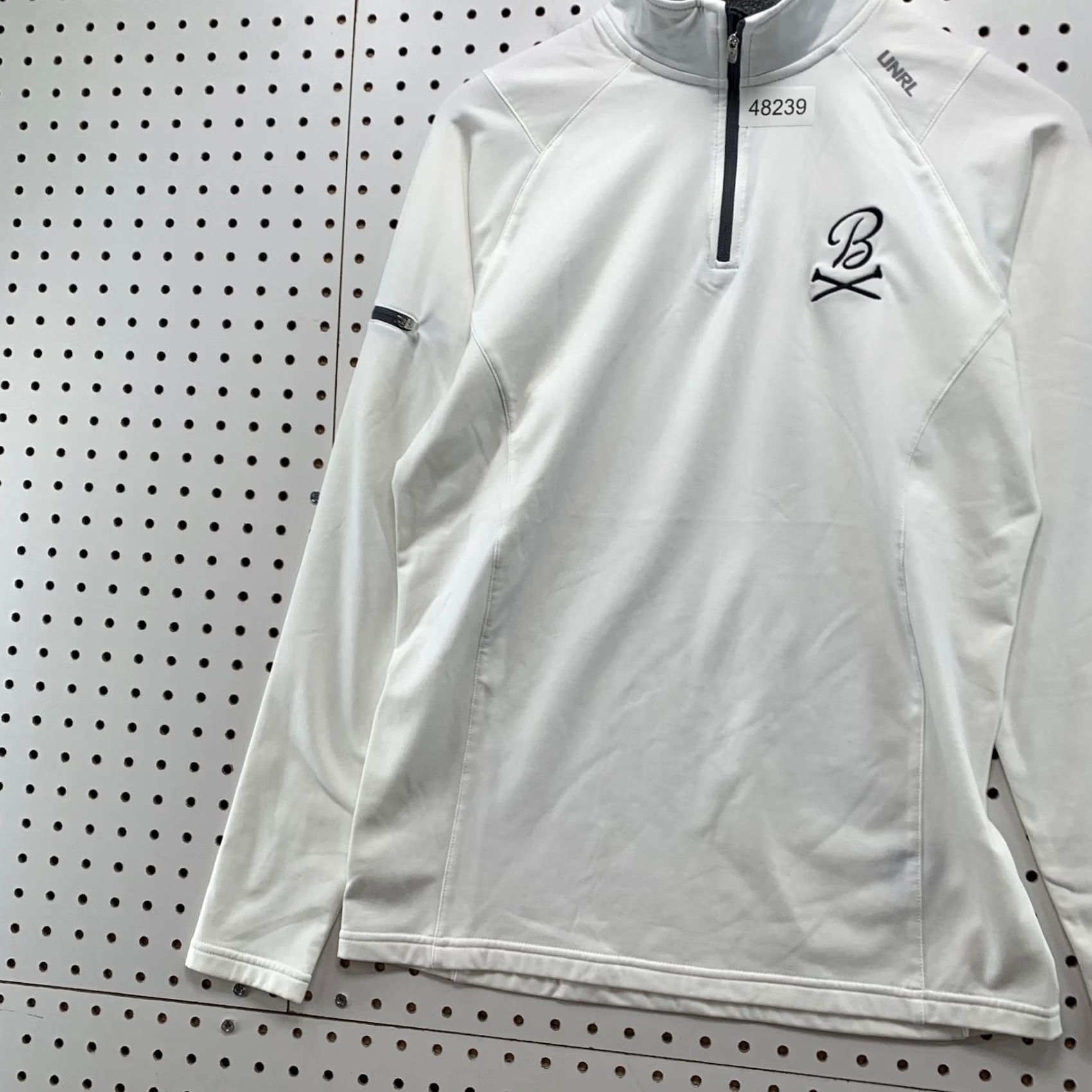 Vintage UNRL Bar Stool 1/4 Zip Pullover Mens M White Long Sleeve Embroidered Size US M / EU 48-50 / 2 - 6 Thumbnail