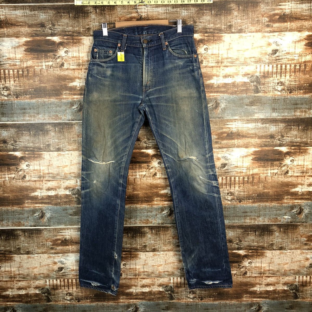Levi's DLL Levis 505 Big E Blue Distressed Denim Pants #C133 Size US 30 / EU 46 - 1 Thumbnail