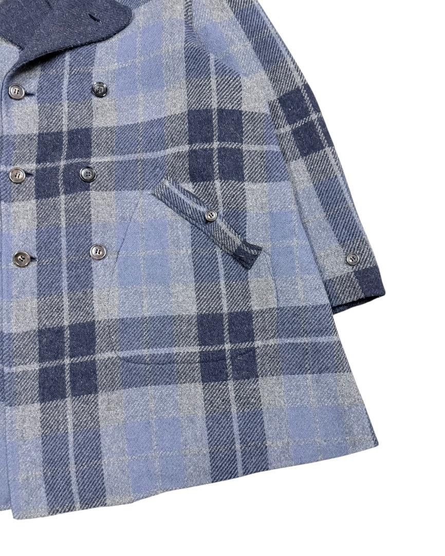 45rpm Vtg💥45rpm Indigo/Tartan Mohair Double Breasted Long Jacket Size US M / EU 48-50 / 2 - 17 Thumbnail