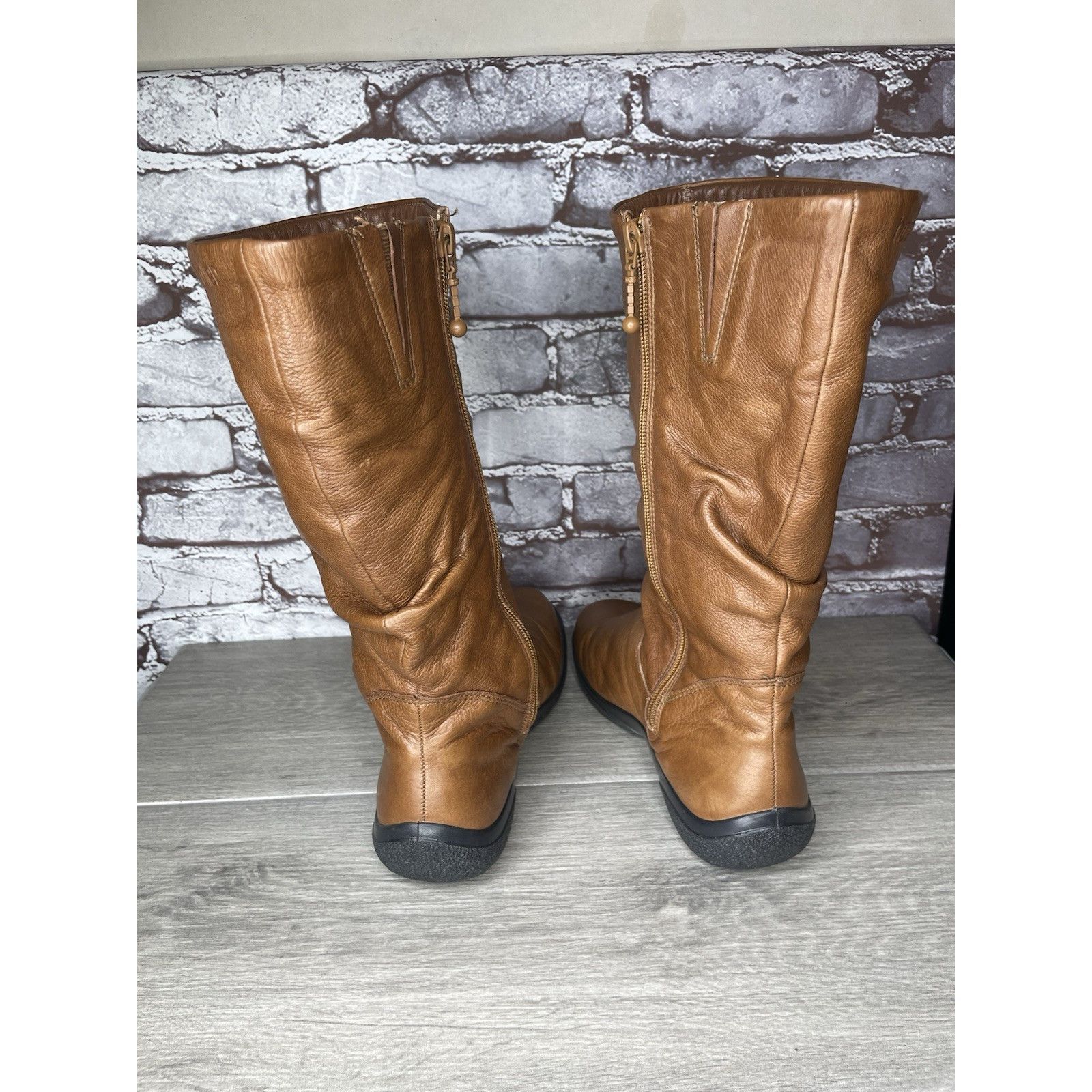 Hush Puppies Hush Puppies Mystery Brown Leather Side Zipper Riding Boots Size US 8.5 / IT 38.5 - 4 Thumbnail
