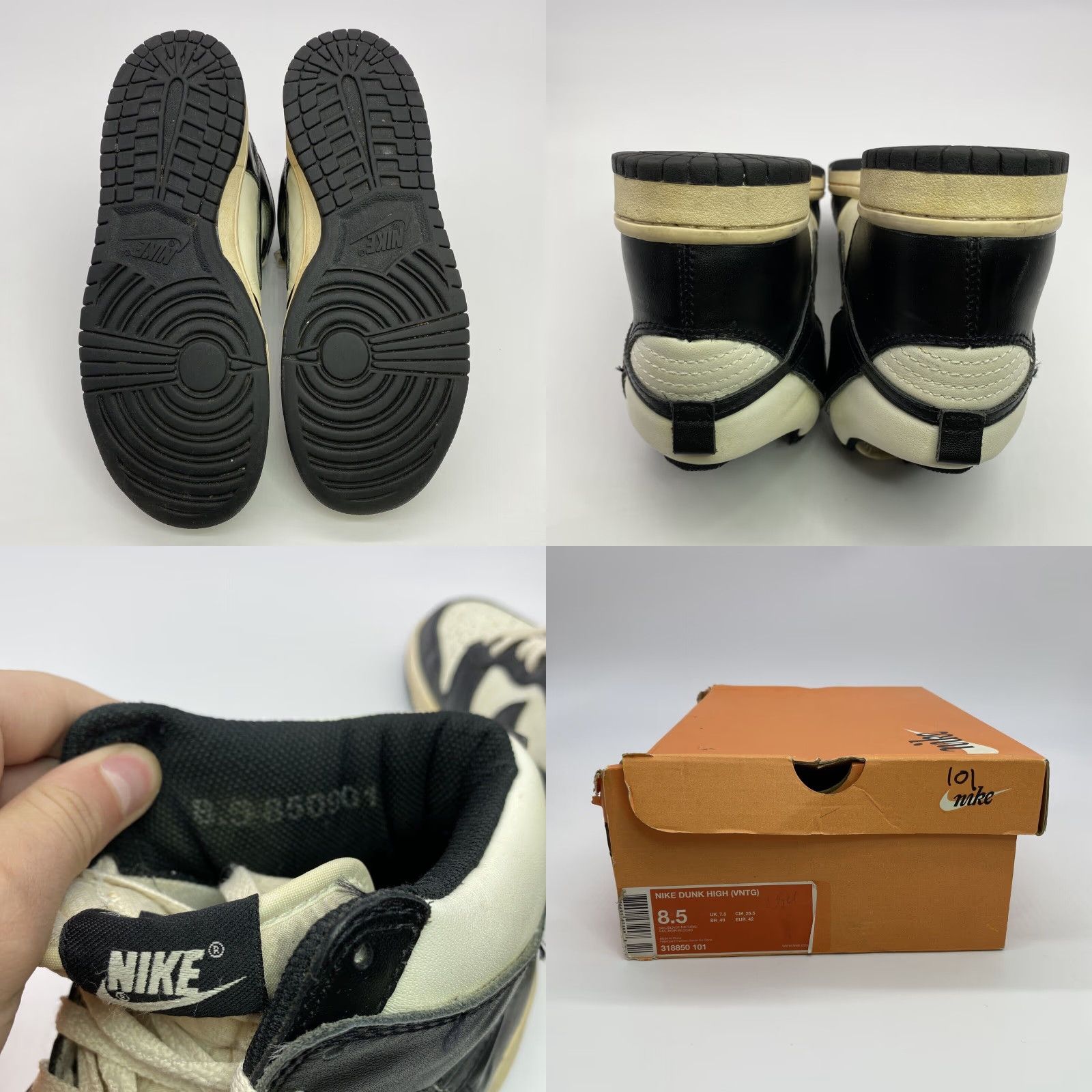Nike VINTAGE 2008 NIKE DUNK HIGH SAIL BLACK-NATURAL 8.5 ATHLETIC SNEAKER WITH BOX & LACES MENS Size US 9 / EU 42 - 8 Thumbnail