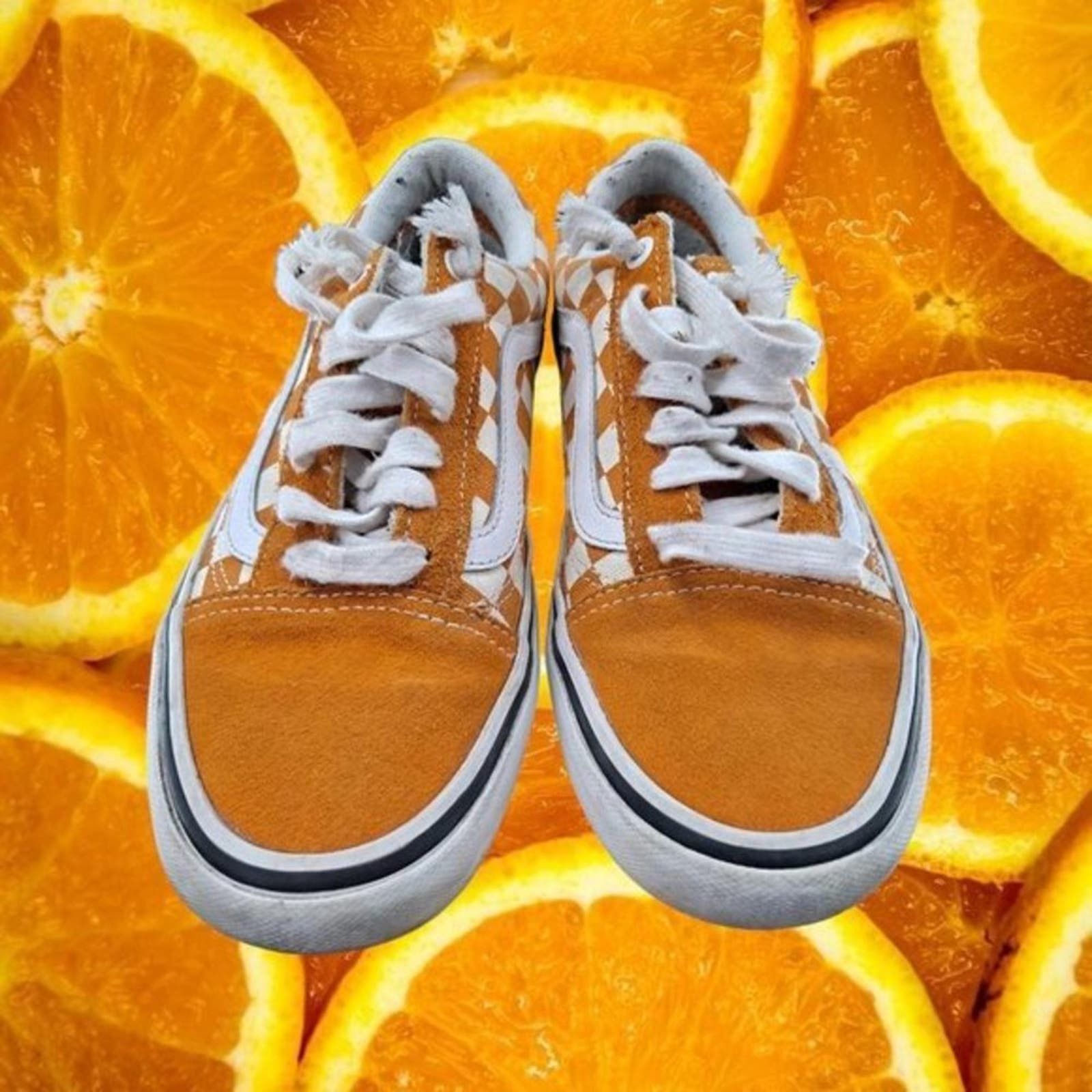 Vans Vans Pro Sneakers Orange and White Check Size 5 Size US 5 / EU 37 - 2 Thumbnail