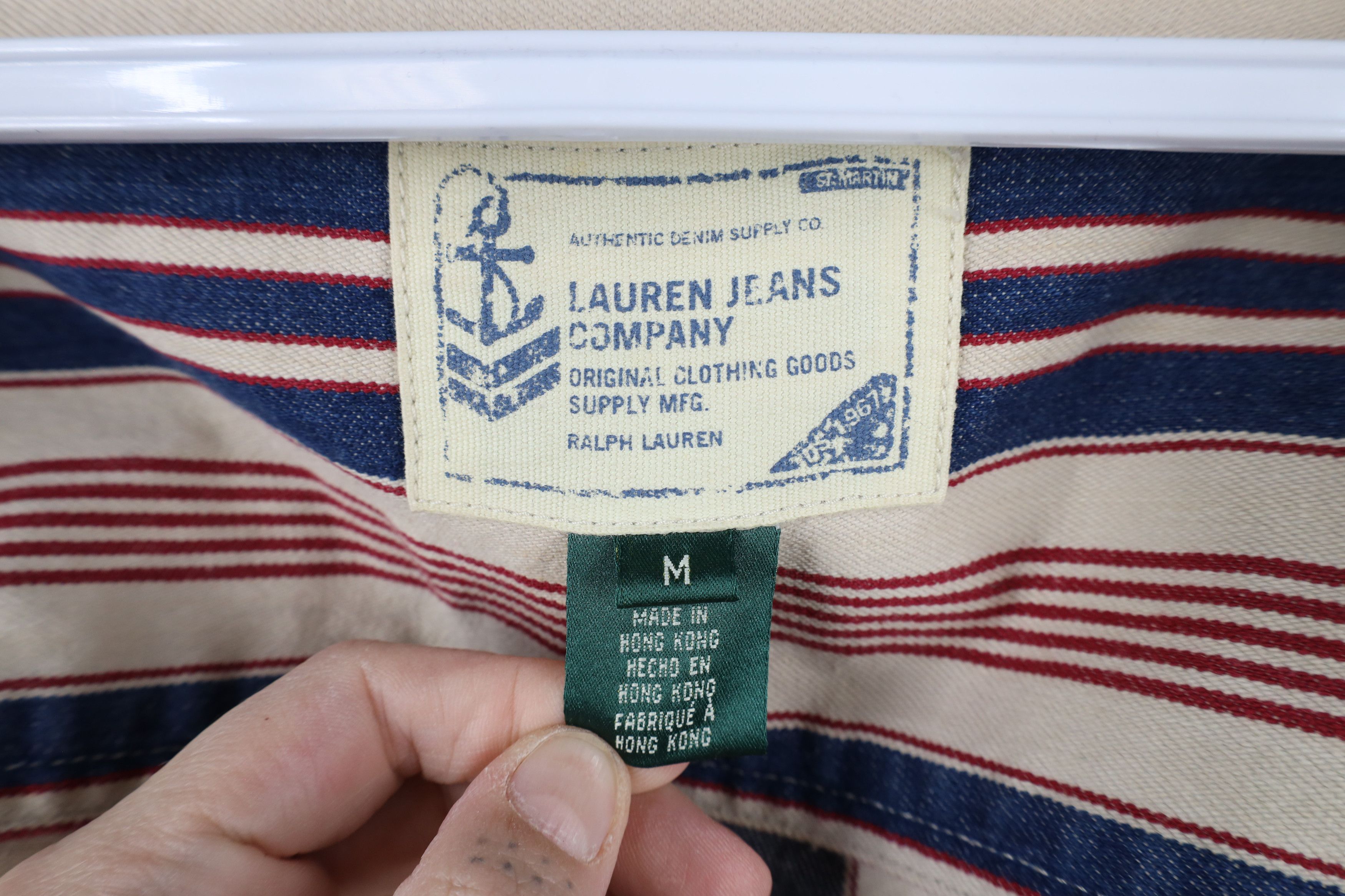 Ralph Lauren × Vintage Vintage 90s Ralph Lauren Denim Naval Chore Barn Jacket Size M / US 6-8 / IT 42-44 - 10 Thumbnail