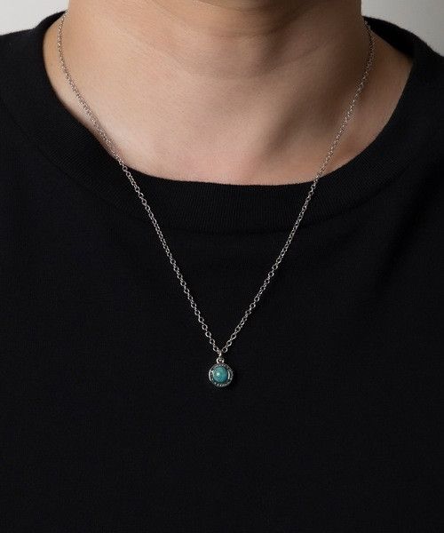 Number (N)ine NUMBER (N)INE ROUND LOGO STONE CHARM NECKLACE Blue Size ONE SIZE - 6 Thumbnail
