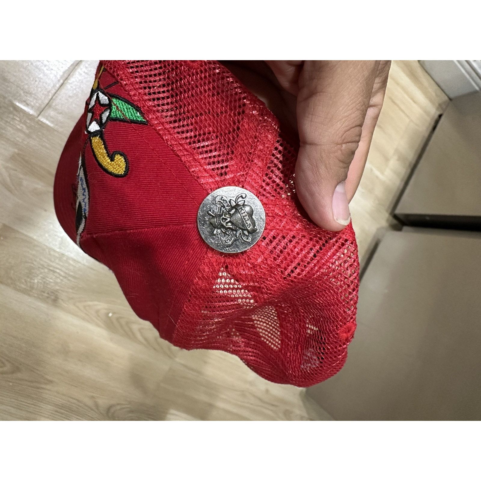 Ed Hardy Ed Hardy Christian Audigier Snap Back Red Skull Trucker Y2K Size ONE SIZE - 5 Thumbnail
