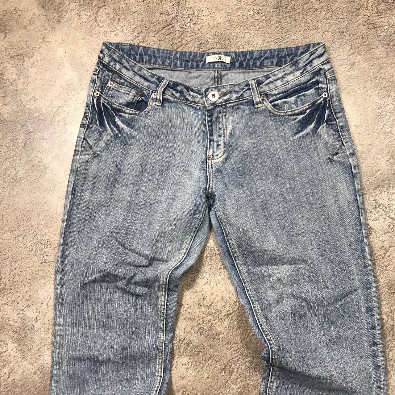 Vintage Y2K Distressed Baggy Flared Jeans Grunge Vintage Logo 31 Size 31" - 2 Thumbnail