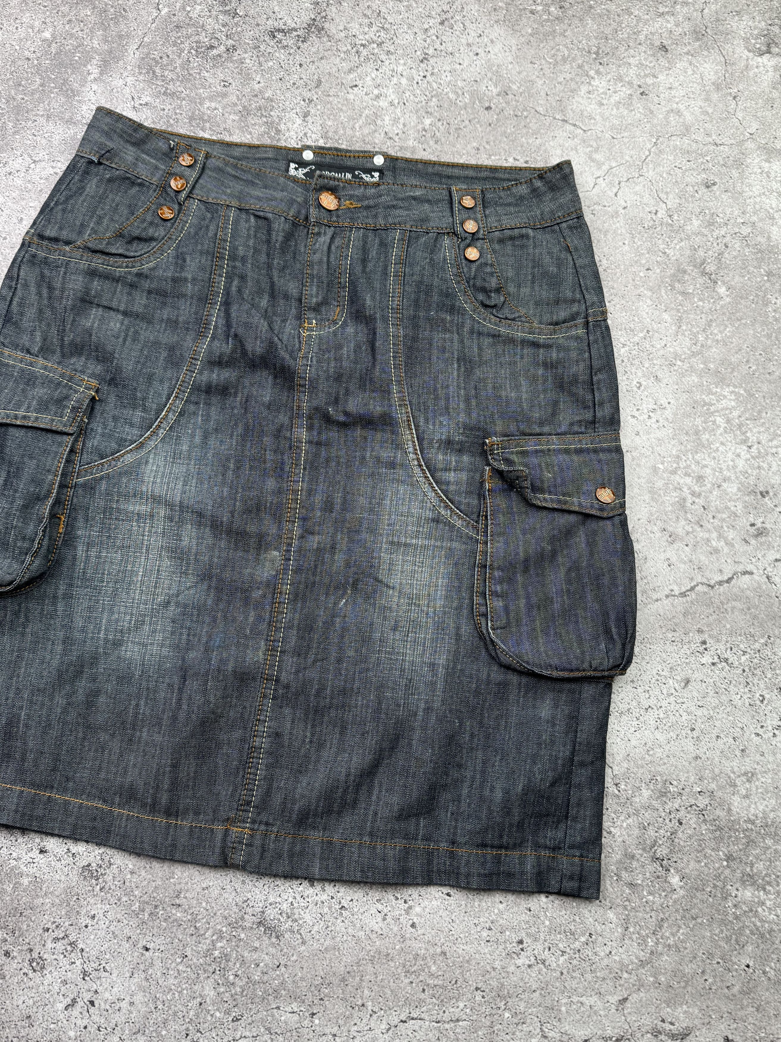 Vintage Vintage Cargo Skirt C390(V633) Size 30" / US 8 / IT 44 - 3 Thumbnail