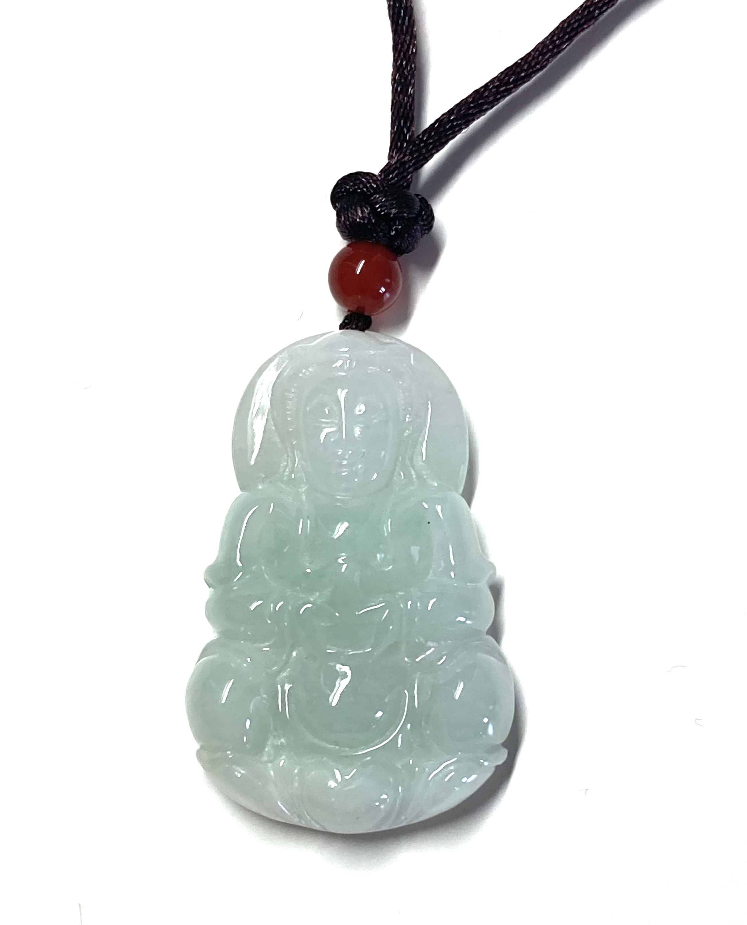 Other 60002 Certified Jadeite jade Guanyin Woman Buddha Pendant Size ONE SIZE - 1 Thumbnail
