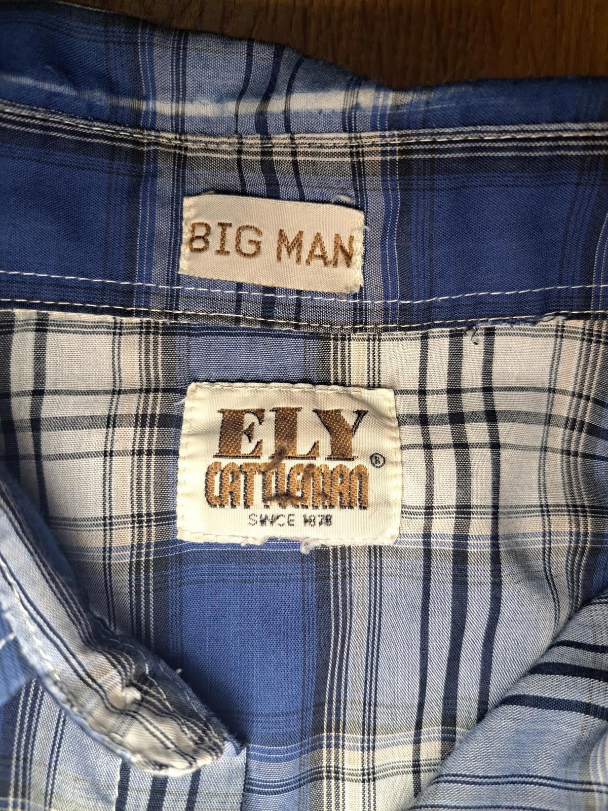 Other Ely Cattleman Pearl Snap Shirt Mens XXL Plaid Blue White Size US XXL / EU 58 / 5 - 2 Thumbnail