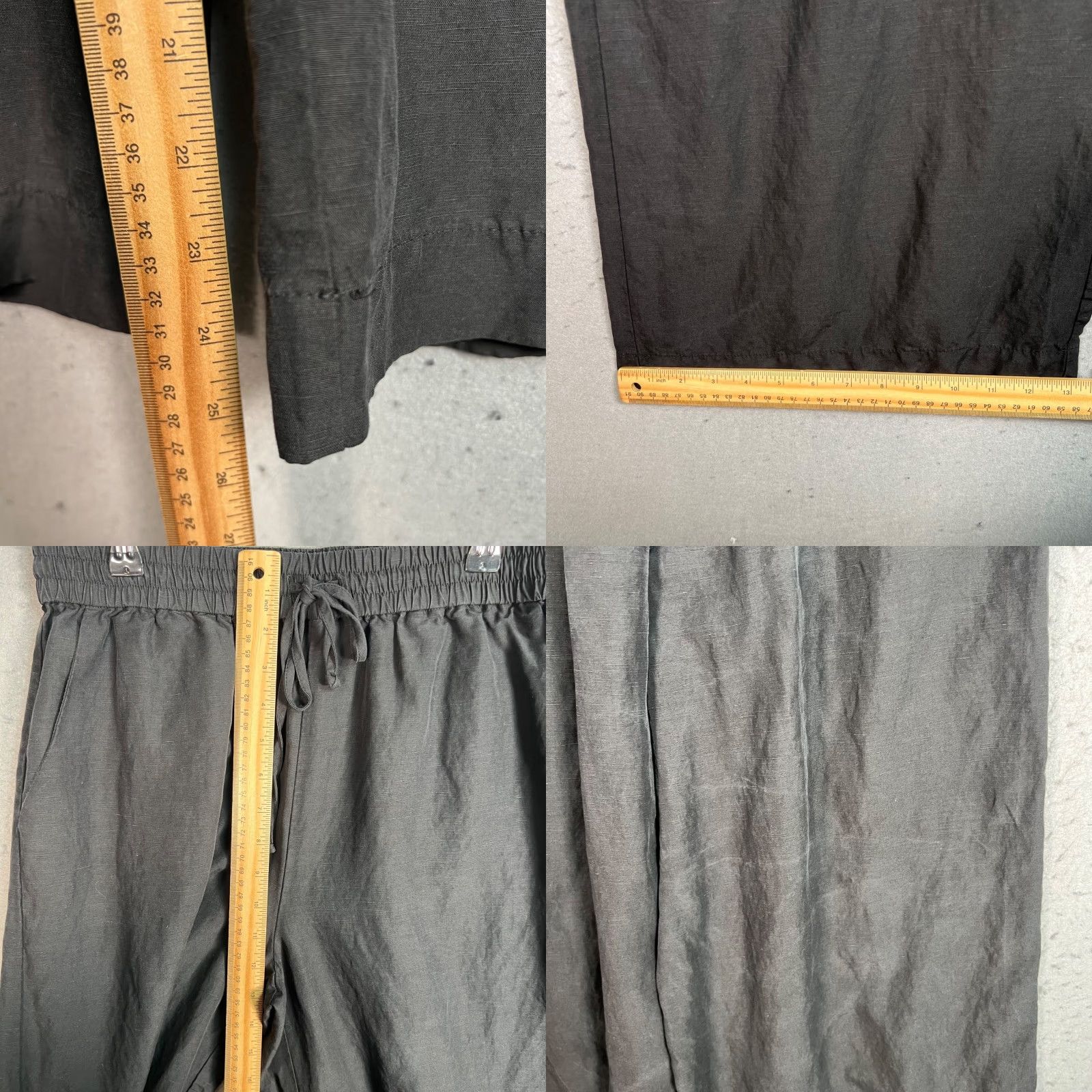 KOBI HALPERIN Kobi Halperin Womens Pants Wide-Leg Linen-Blend Black Medium Cropped High Rise Inseam 26 in Size 32" / US 10 / IT 46 - 8 Thumbnail