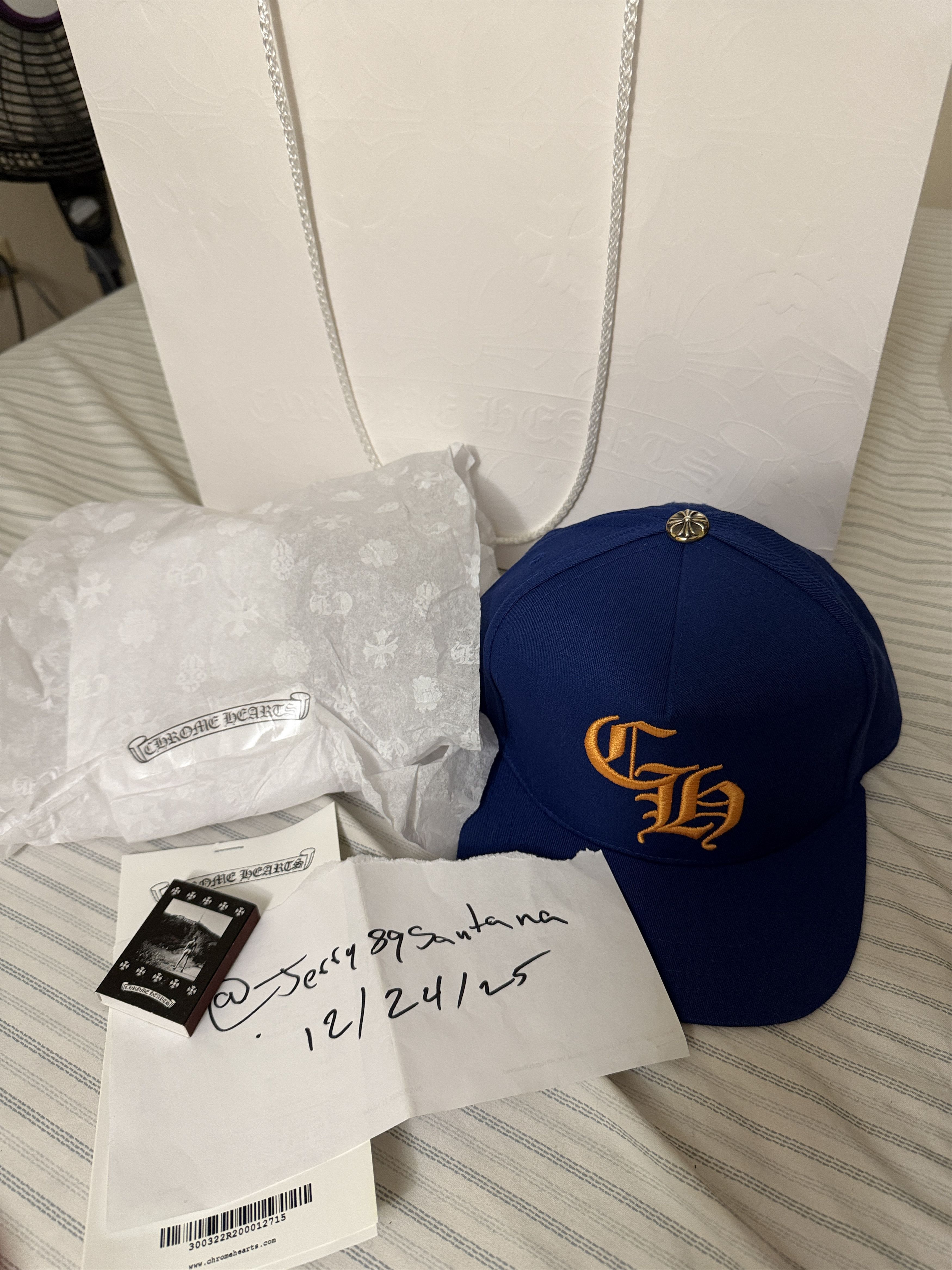 Chrome Hearts Chrome Hearts “CH” 5 Panel Baseball Snapback (Blue/Orange) Size ONE SIZE - 4 Thumbnail