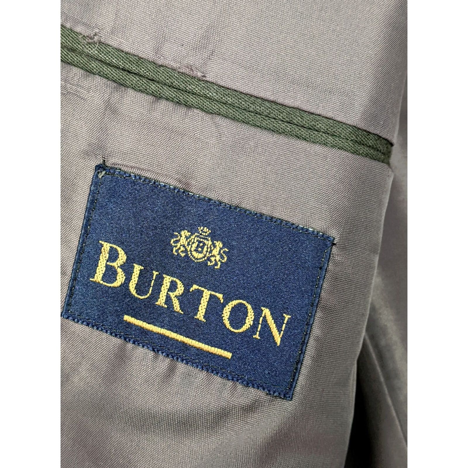 Burton Burton Blazer Jacket Mens 38L Gray Wool Blend Double-Breasted 4-Button Peak Lapel Shirt Coat Coat? Size 38R - 7 Thumbnail