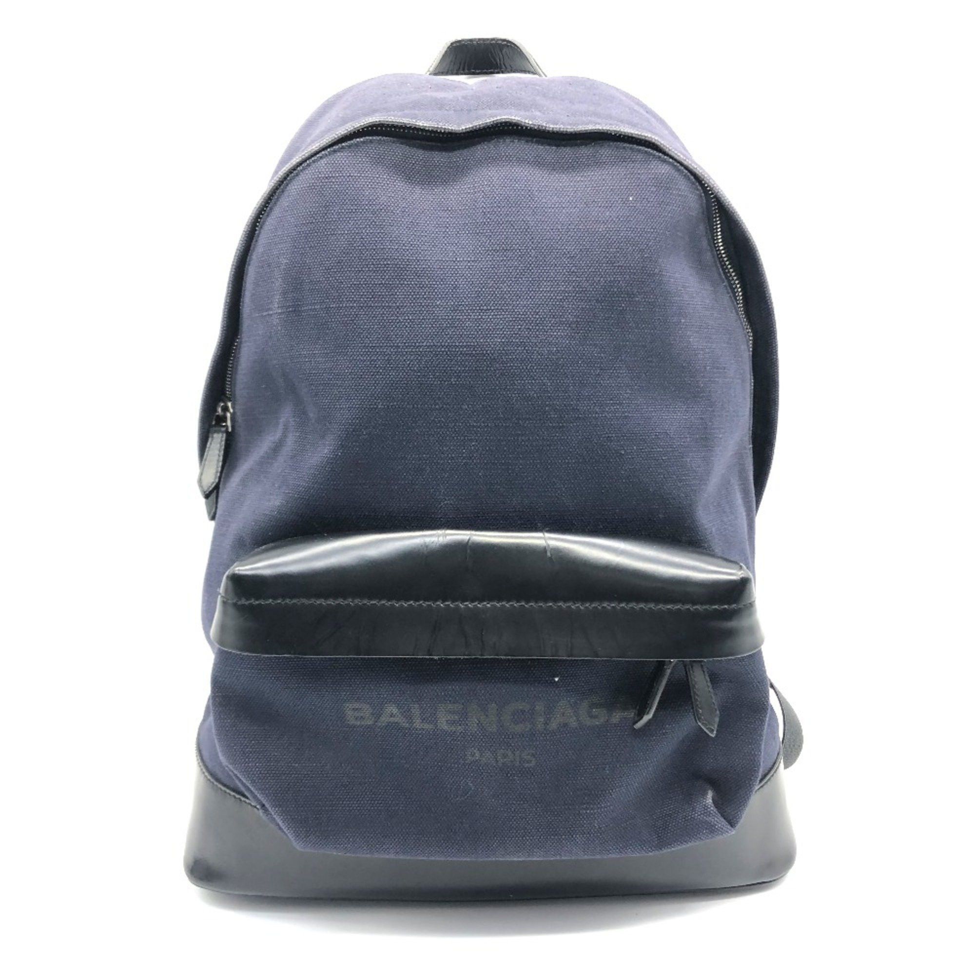 Balenciaga Balenciaga 392007 logo Backpack Navy Black Size ONE SIZE - 1 Thumbnail