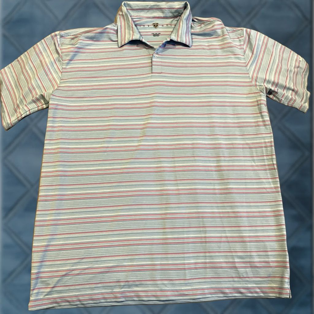 Nike Vintage NIKE GOLF Polo XXL Blue Striped Golf Men's Size US XXL / EU 58 / 5 - 1 Thumbnail