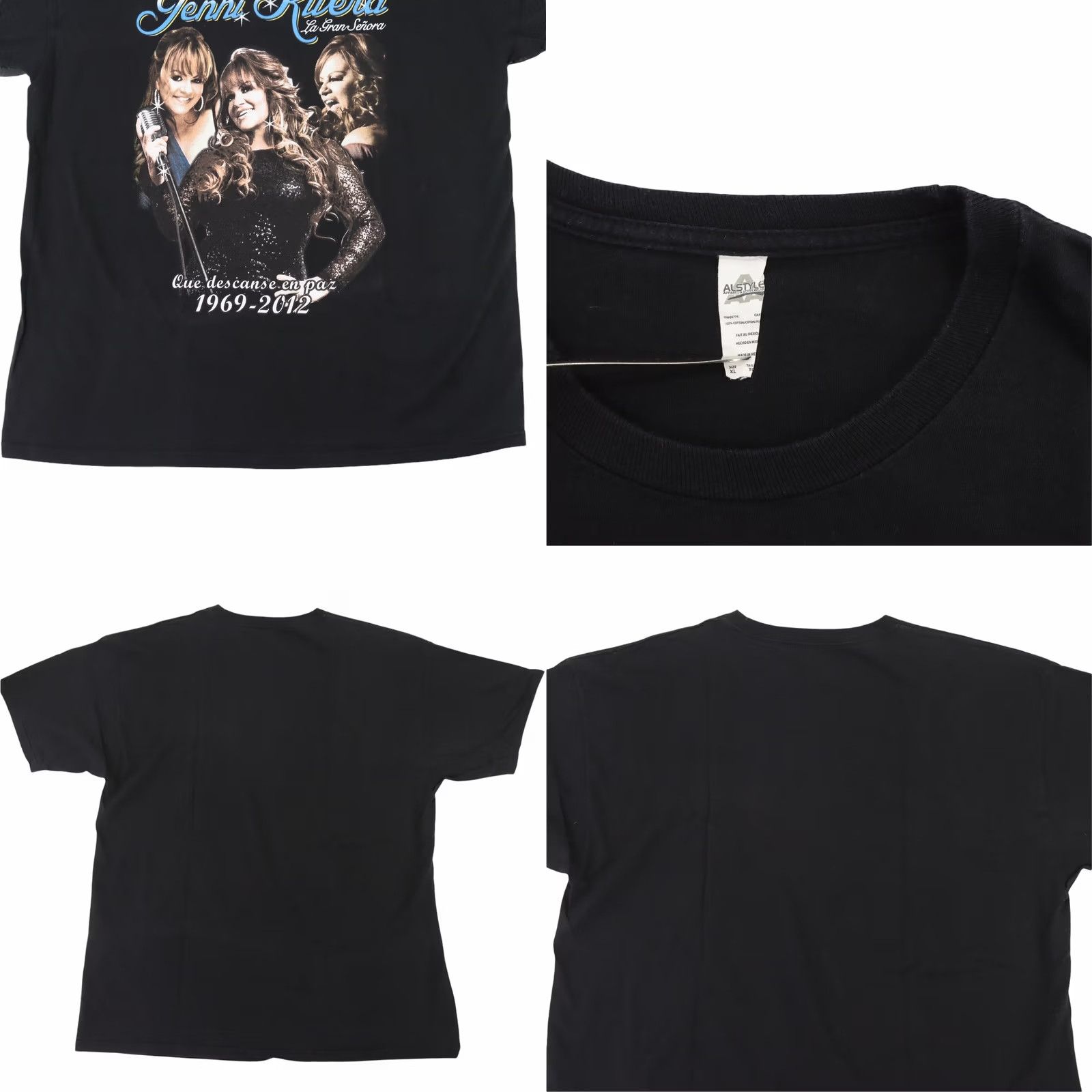 AAA Jenni Rivera Descanse En Paz RIP T-Shirt XL Men Black 1969-2012 Size US XL / EU 56 / 4 - 8 Thumbnail