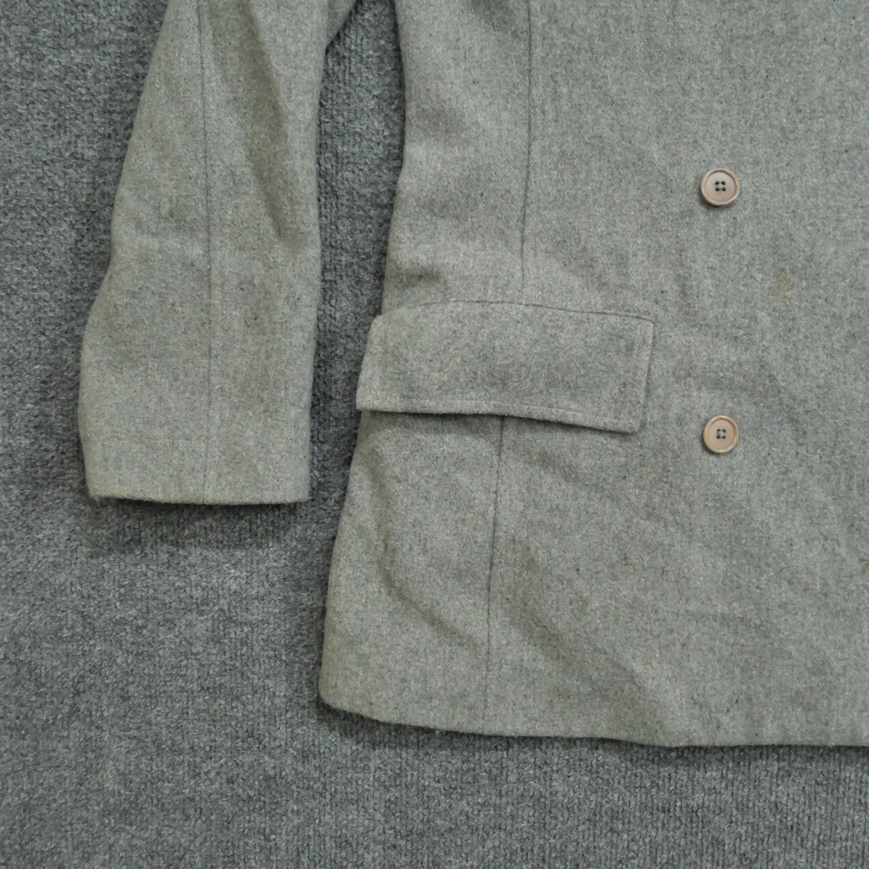 Abercrombie & Fitch Abercrombie & Fitch Jacket Womens Medium Grey Wool Blend Double Breasted Trench Coat Button Long Sleeve Casual Size M / US 6-8 / IT 42-44 - 2 Thumbnail