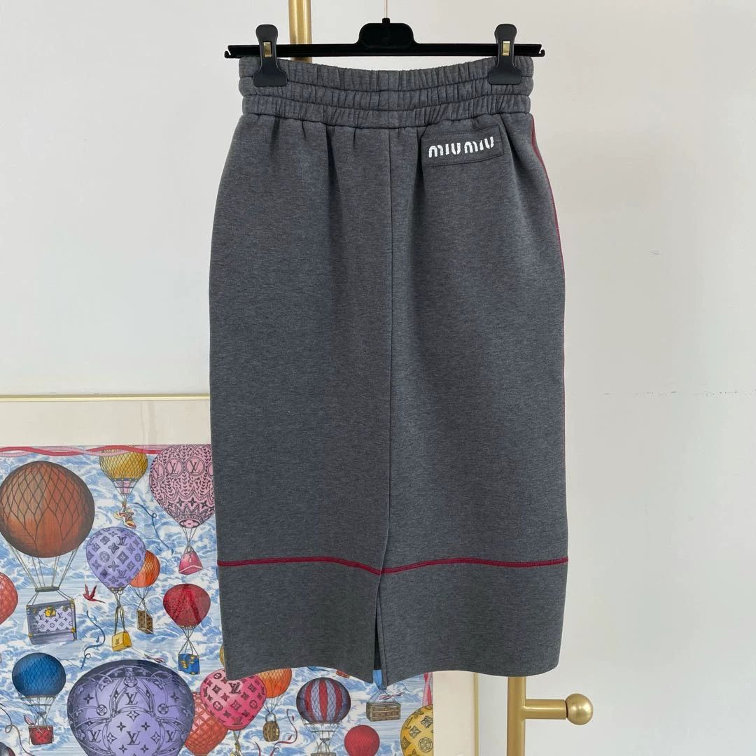 Miu Miu MIU MIU Gray Red Colorblock M Skirt Size 27" / US 4 / IT 40 - 2 Thumbnail