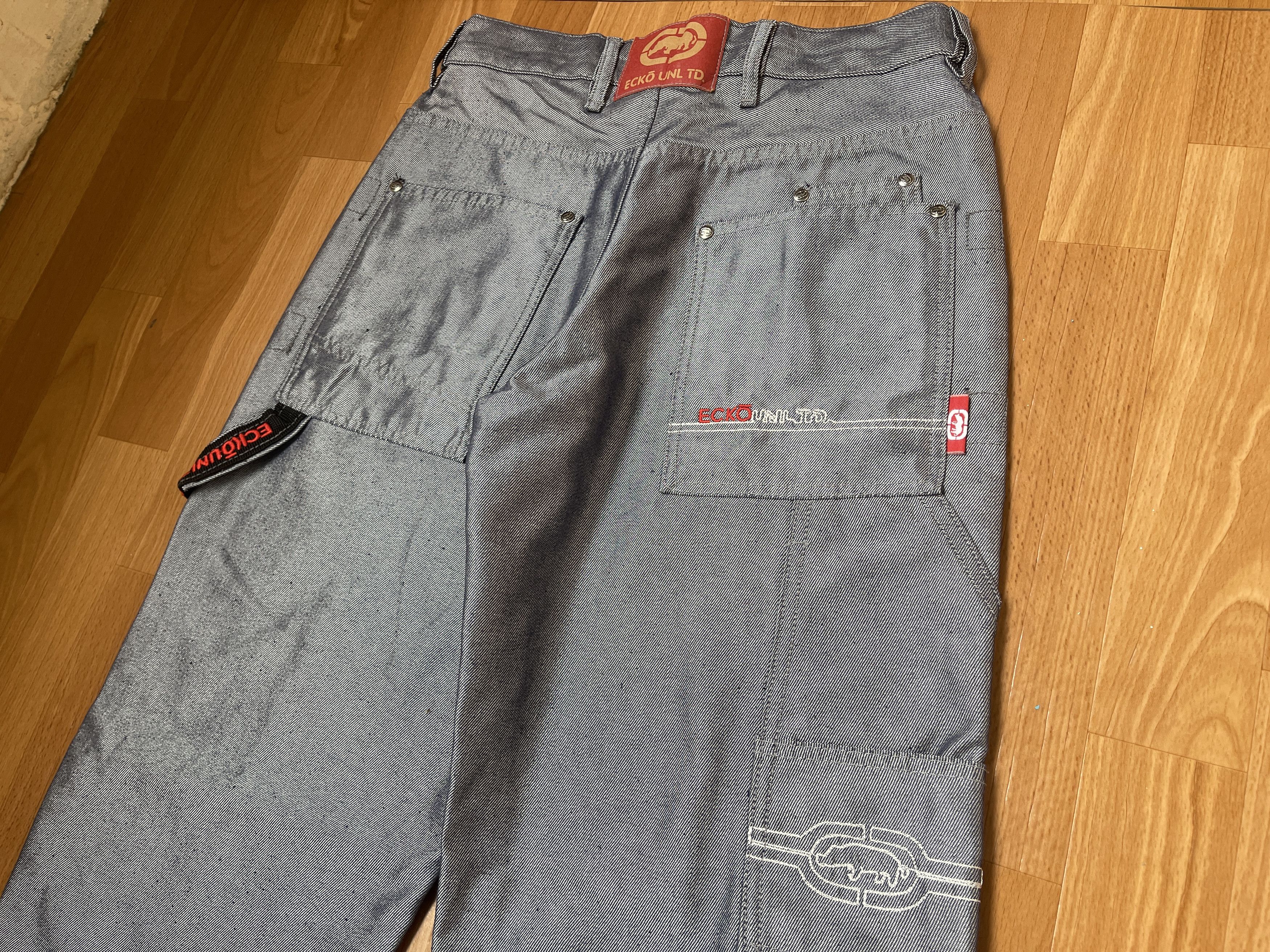 Ecko Unltd. Ecko Unltd jeans, shiny silver metallic vintage baggy Y2K 30 Size US 30 / EU 46 - 4 Thumbnail