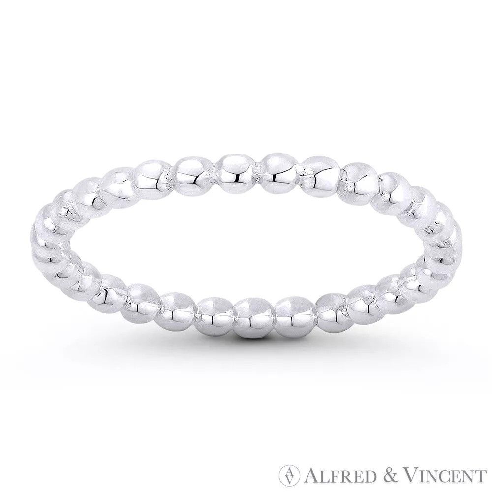 Other 1.7mm Round Bead Link Right Hand Eternity Ring Size ONE SIZE - 1 Preview