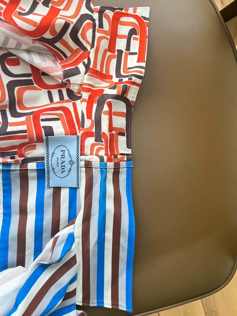 Prada Prada Double match18fw flame stripe stitching short-sleeved Size US S / EU 44-46 / 1 - 8 Thumbnail