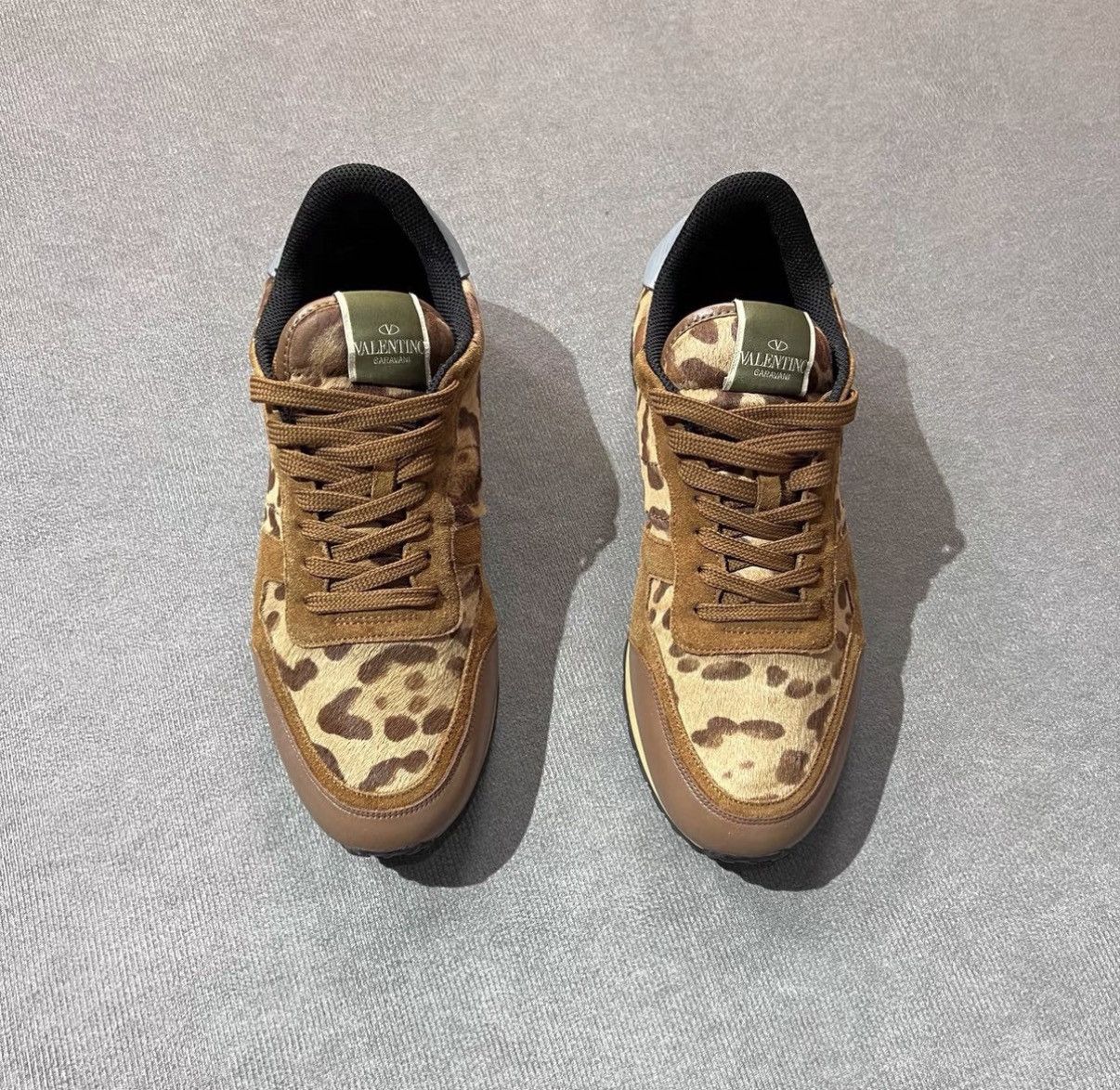 Valentino Valentino Rockrunner Leopard Print Pony Hair Sneakers Size US 10 / EU 43 - 2 Thumbnail