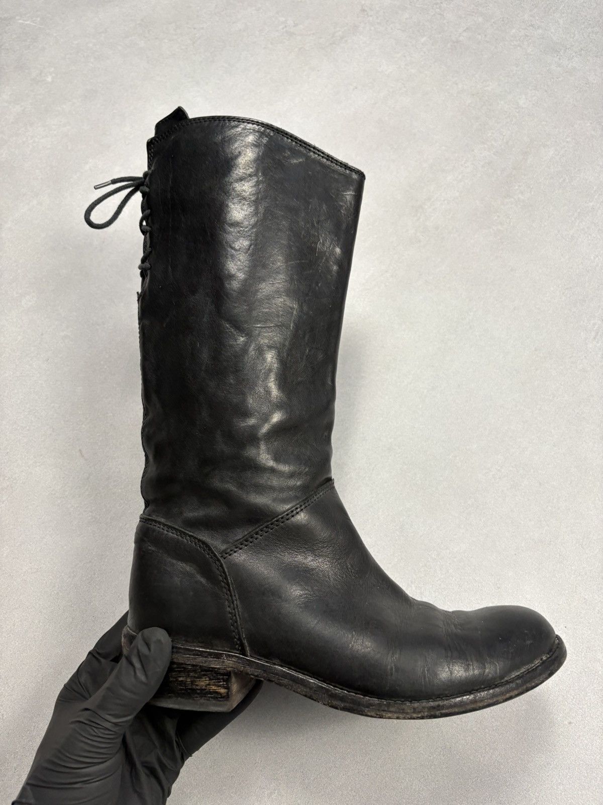 MoMA MOMA Distressed Leather Back Lace Combat Boots Avant Garde Size US 7 / IT 37 - 5 Thumbnail