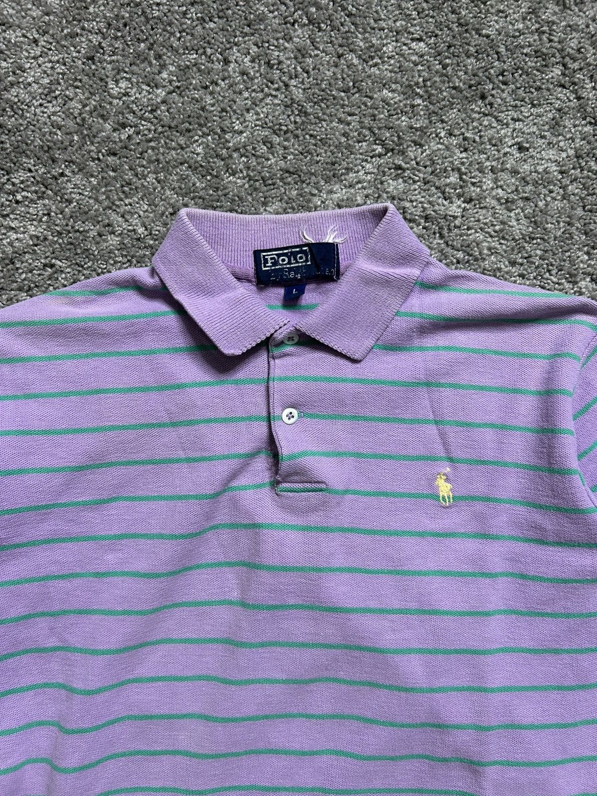 Polo Ralph Lauren Vintage 80s Polo Ralph Lauren Striped Lilac Size US L / EU 52-54 / 3 - 2 Thumbnail