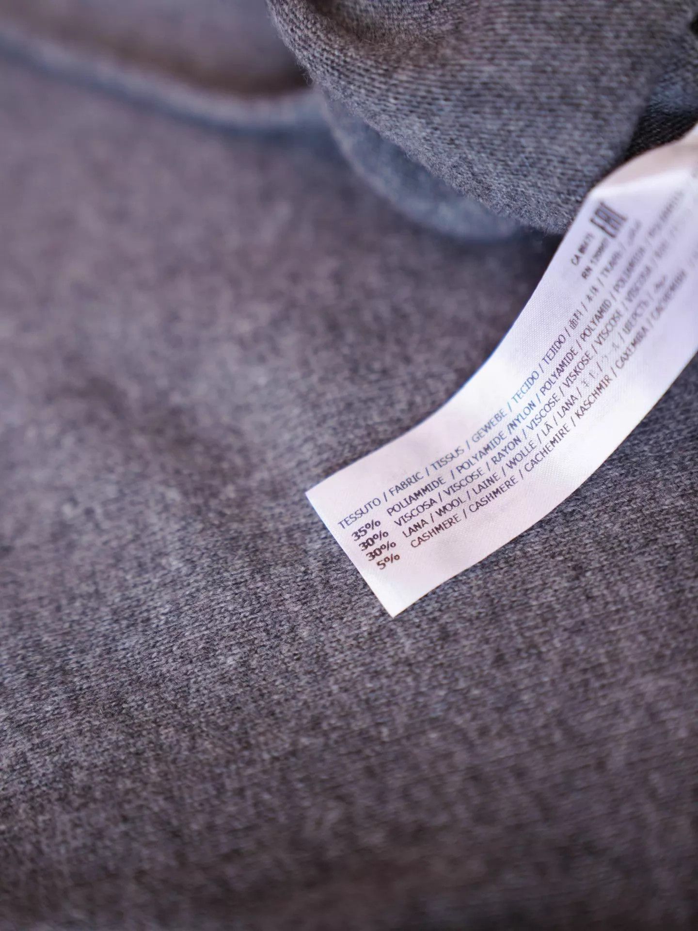 Other Italian Gray Wool-Cashmere Knit High Neck Side Slit Dress Size S / US 4 / IT 40 - 9 Thumbnail