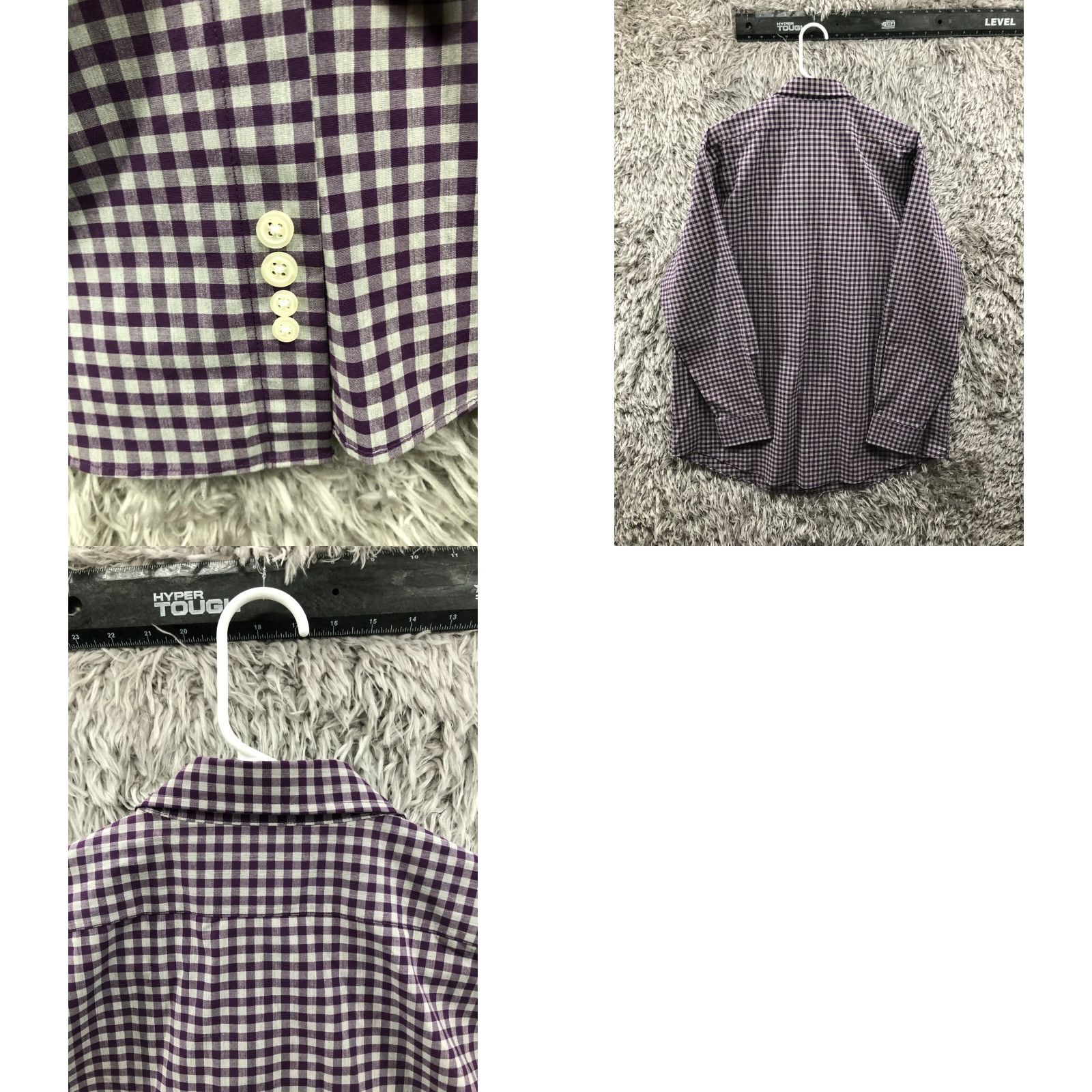 Croft & Barrow Croft & Barrow Shirt 17.5 Mens Button-Down Long Sleeve Purple Stripe Size US XXL / EU 58 / 5 - 8 Thumbnail