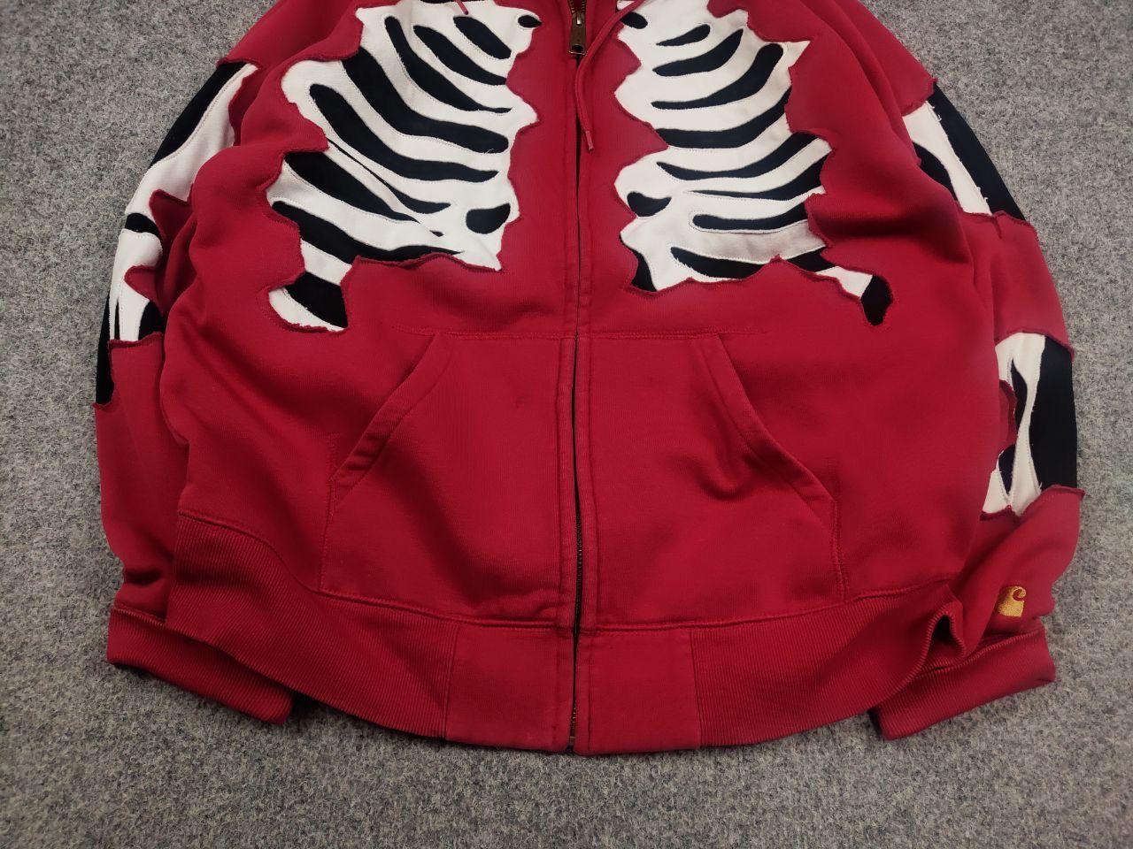 Carhartt Vintage Carhartt Skeleton Red Fit Zip hooded chase jacket Size US L / EU 52-54 / 3 - 6 Thumbnail