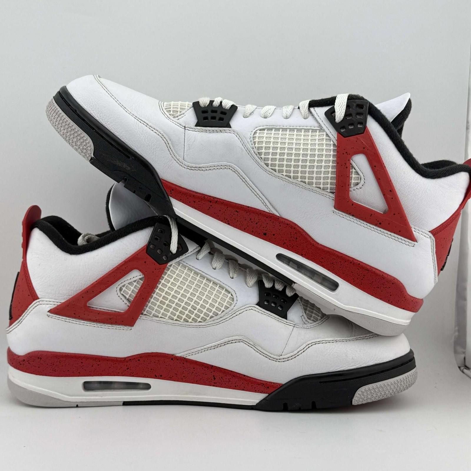 Air Jordan 4 Retro White/Fire Red-Black Size 13 Used