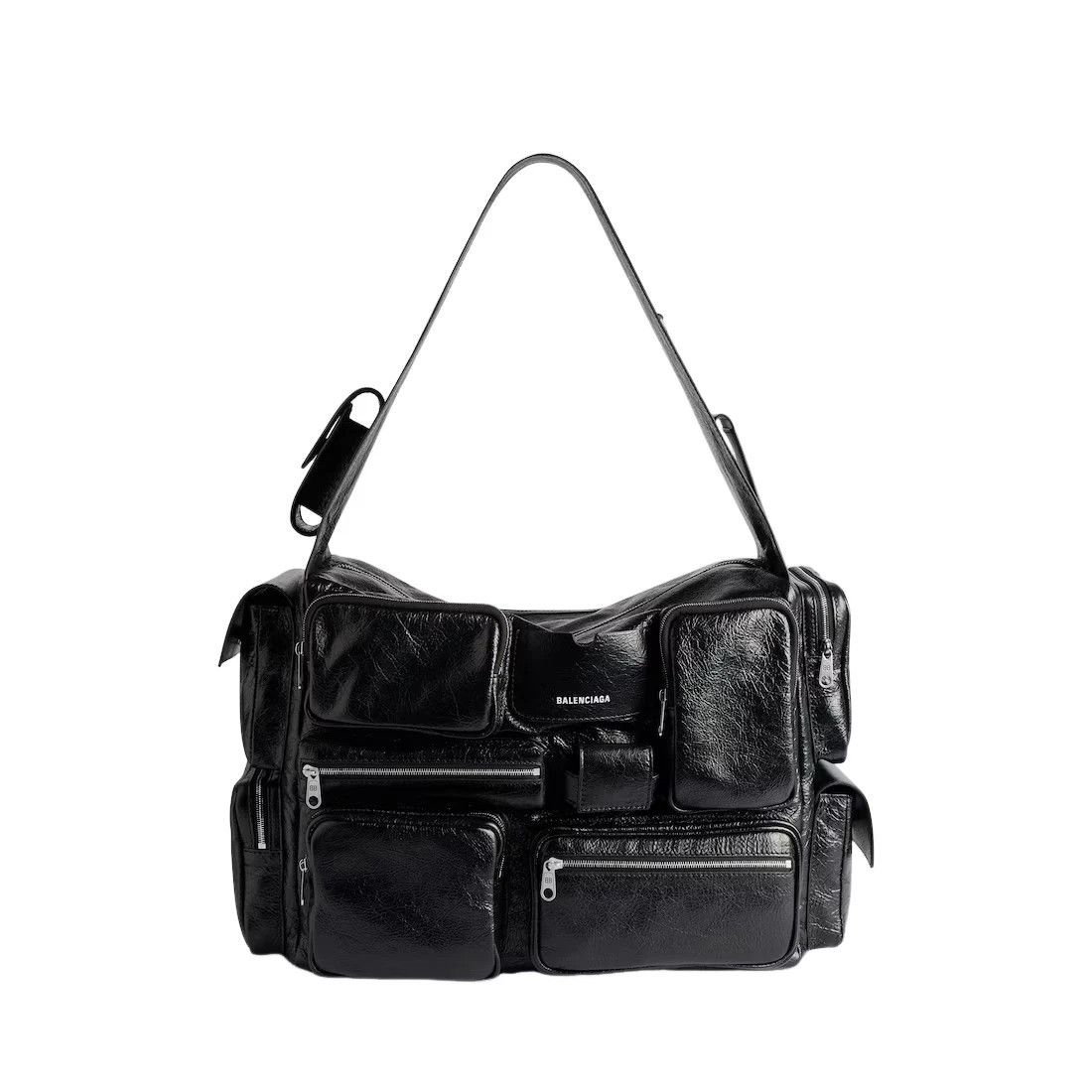BALENCIAGA Superbusy Sling Black Leather Bag New