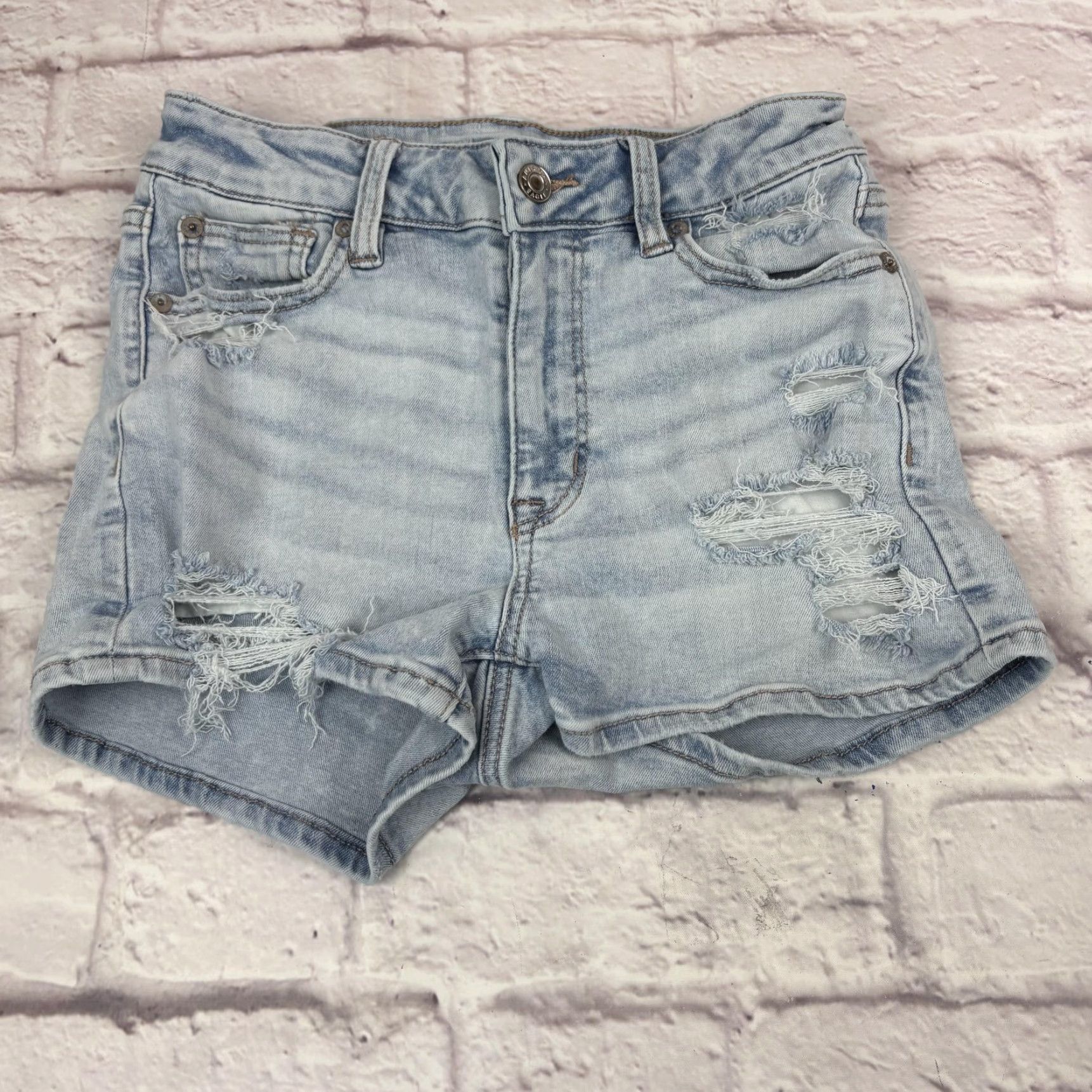 American Eagle Outfitters American Eagle Outfitters Shorts Womens 2 Blue High-Rise Shortie Denim Cutoff Size 26" / US 2 / IT 38 - 3 Thumbnail