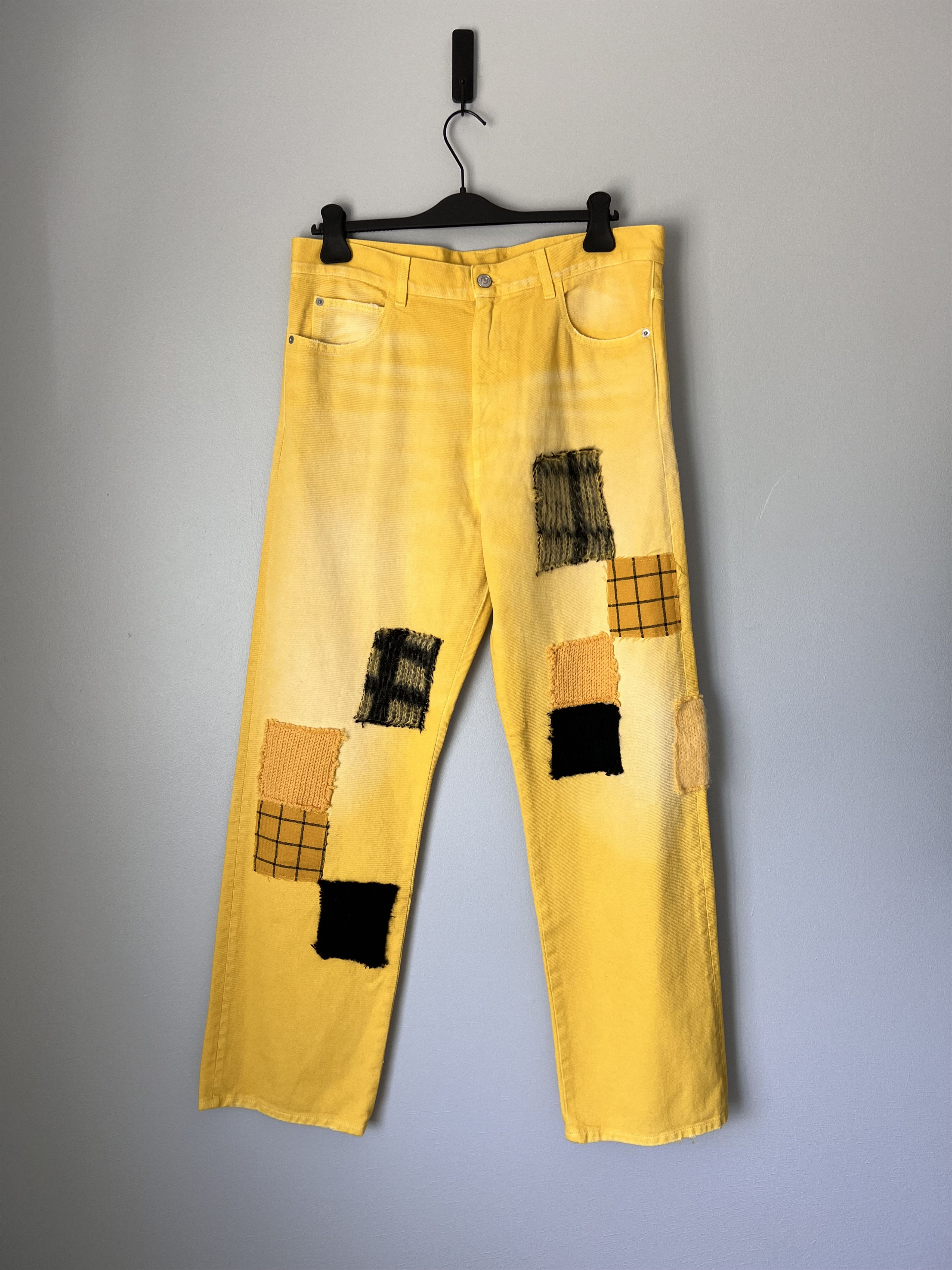 Marni Marni Mixed Knit Denim Pants in Maize Yellow Size US 34 / EU 50 - 1 Thumbnail
