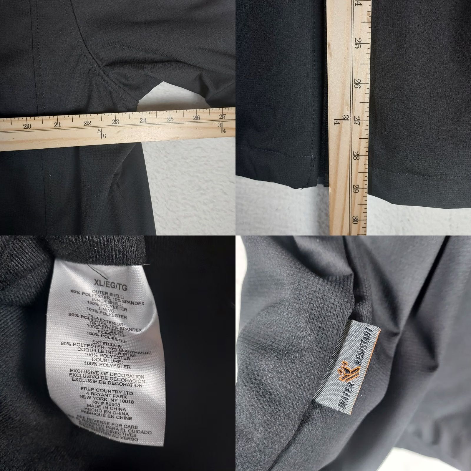 Free Country Free Country Mens XL Black Softshell Windbreaker Water Resistant Outdoor Jacket Size US XL / EU 56 / 4 - 9 Thumbnail