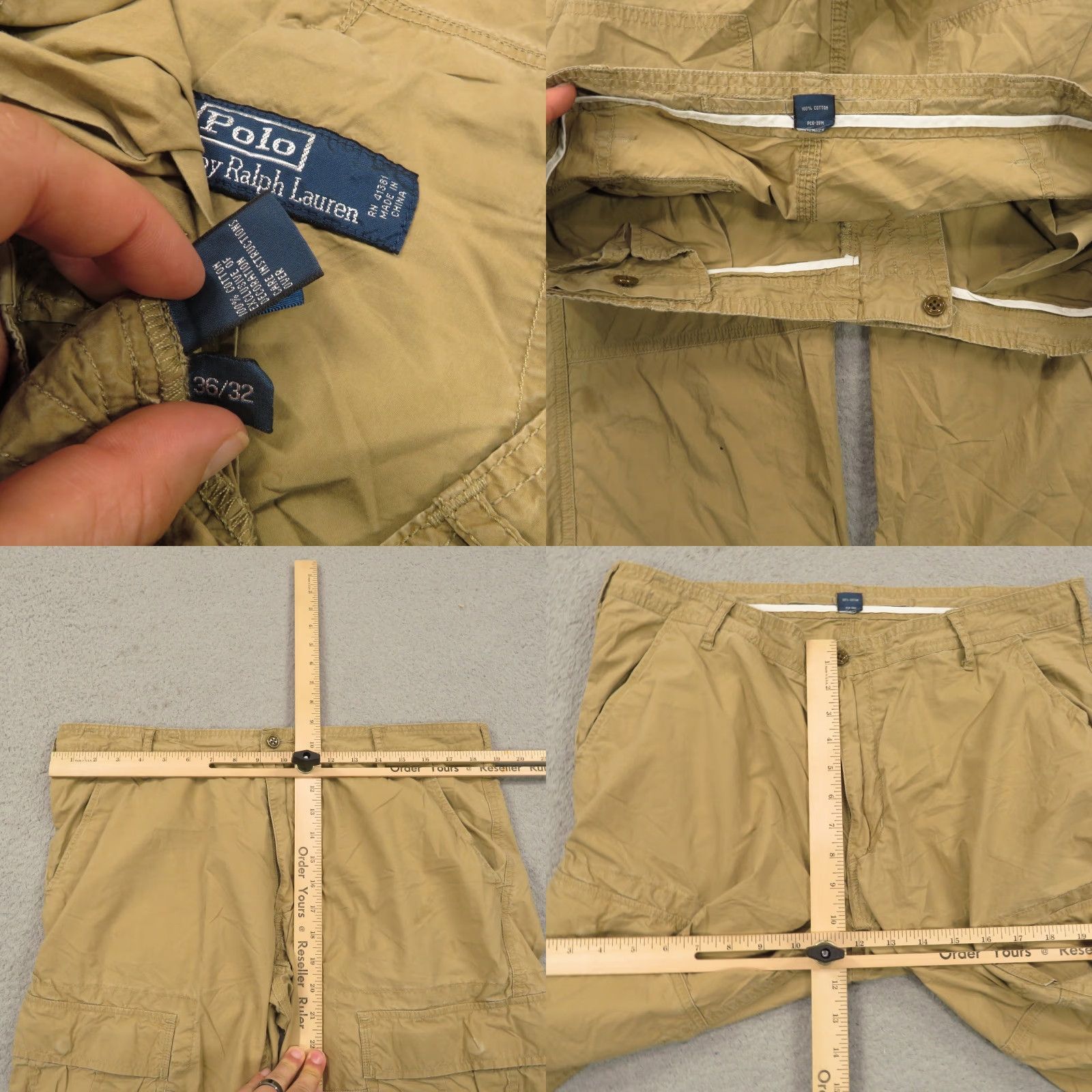 Polo Ralph Lauren VTG Polo Ralph Lauren Pants Mens 36x32 Lightweight Paratrooper Utility Cargo Tan Beige 5-Pocket Inseam 32in 36 Regular Mens Jeans Cargo Pants Size US M / EU 48-50 / 2 - 9 Thumbnail