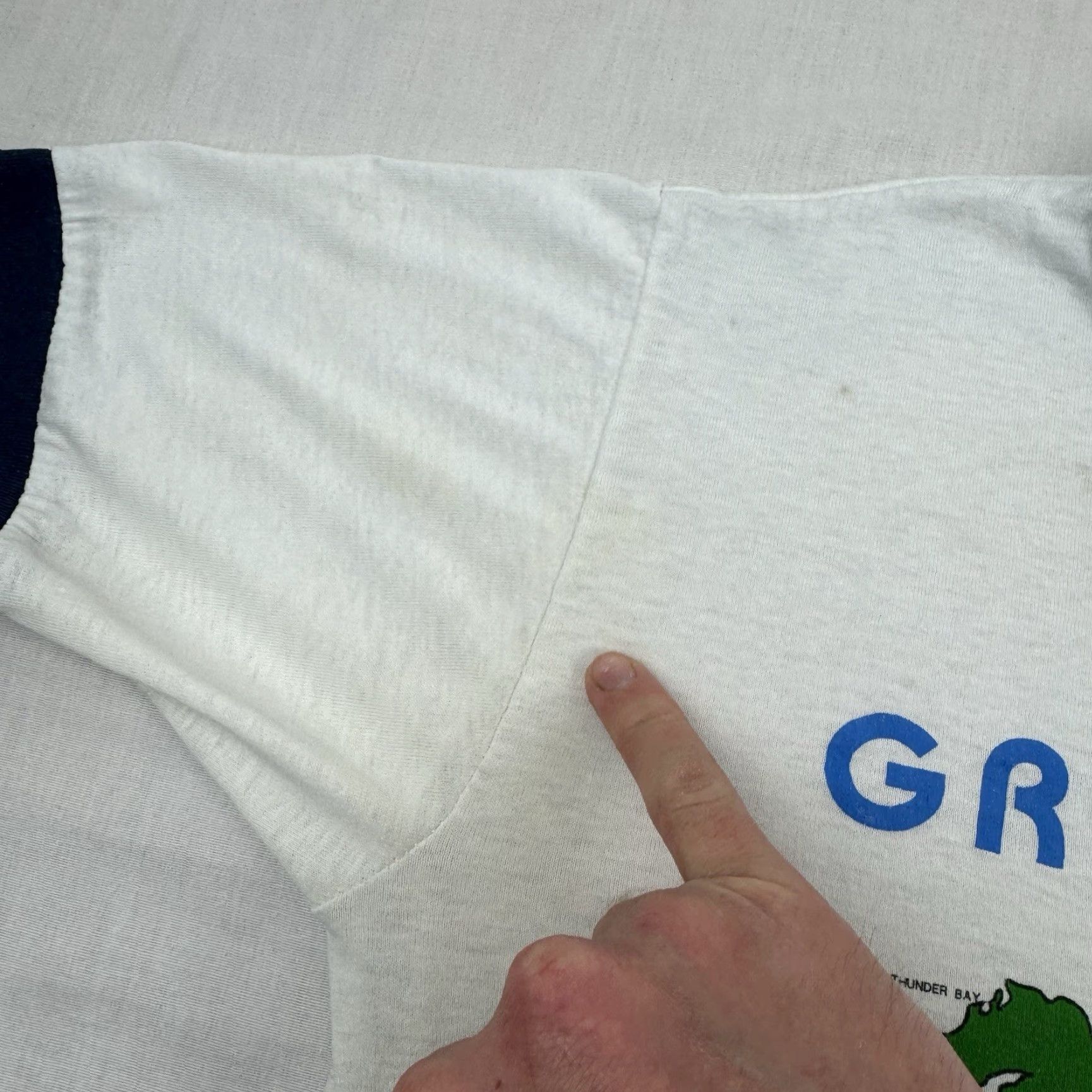 Greats VINTAGE Great Lakes Cruise Battleship Ringer T Shirt Adult Medium 1980s Grunge White Cotton, Polyester Navy, Army, Military, Hipster Mens Size US M / EU 48-50 / 2 - 6 Thumbnail