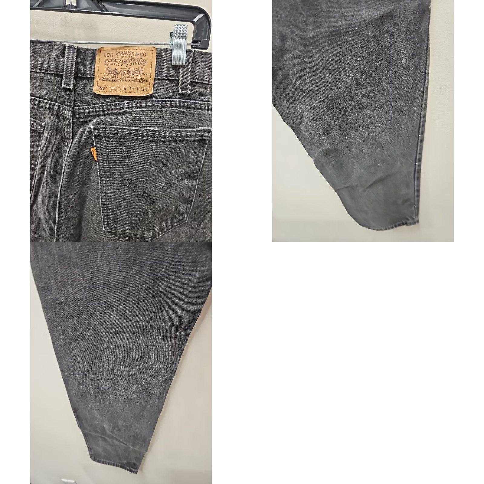 Levi's VINTAGE Levi's 550 Jeans Men Black 36x34 USA | Levi’s 550 | Denim) Size US 36 / EU 52 - 8 Thumbnail