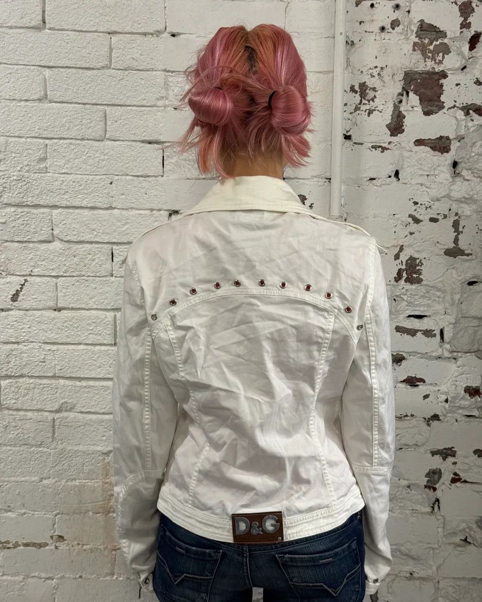Dolce & Gabbana 2000s Dolce & Gabbana White Light Perfecto Jacket Size M / US 6-8 / IT 42-44 - 3 Thumbnail