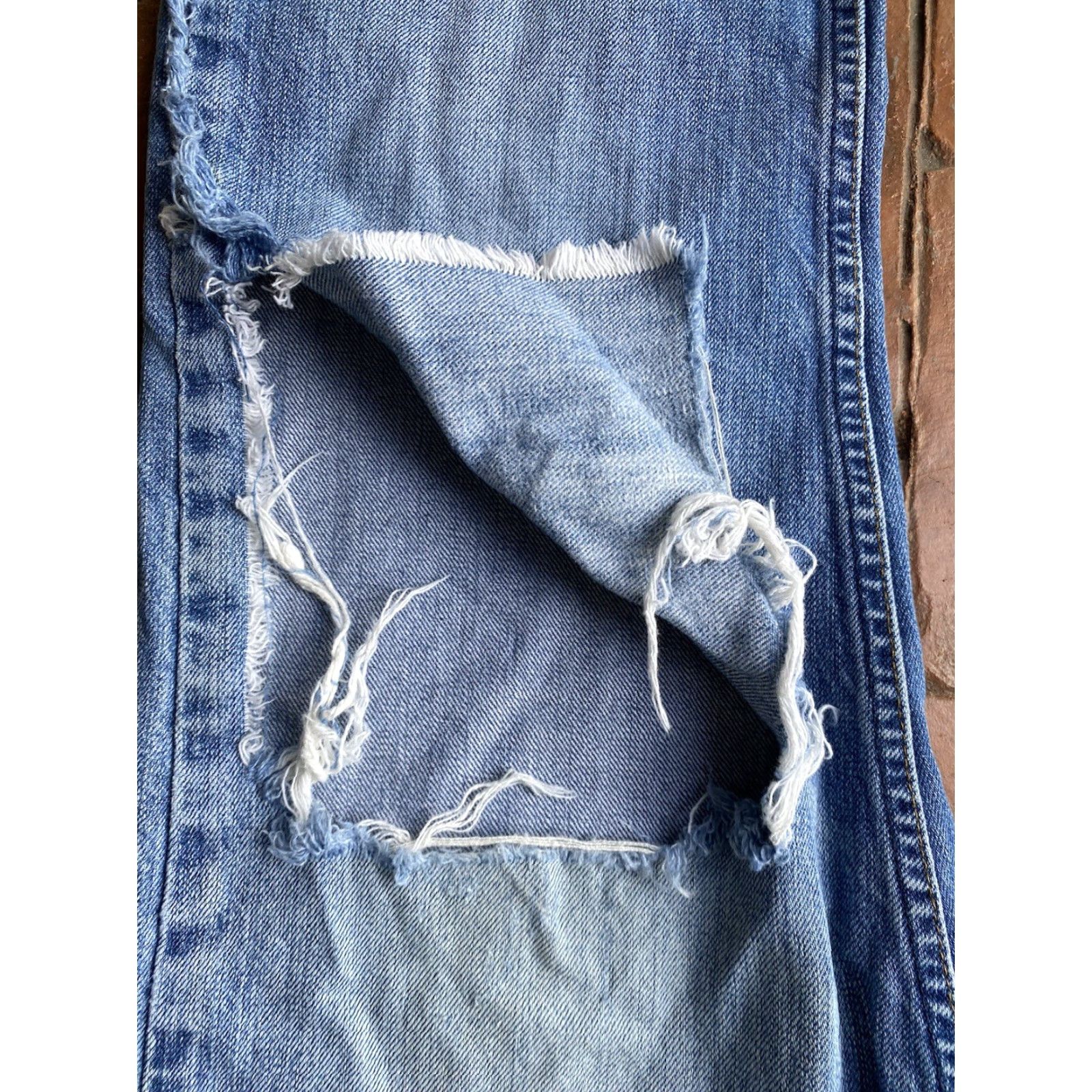 Vintage VINTAGE Bullhead Straight Leg Jeans Men 30x32 Blue 100% Cotton Distressed Grunge Emo 90s Hip Hop Size US 36 / EU 52 - 7 Thumbnail