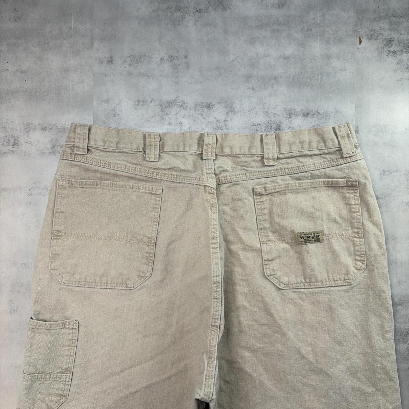 Wrangler Y2K Beige Wrangler Grunge Baggy Carpenter Skater Denim Jorts Size US 38 / EU 54 - 3 Thumbnail
