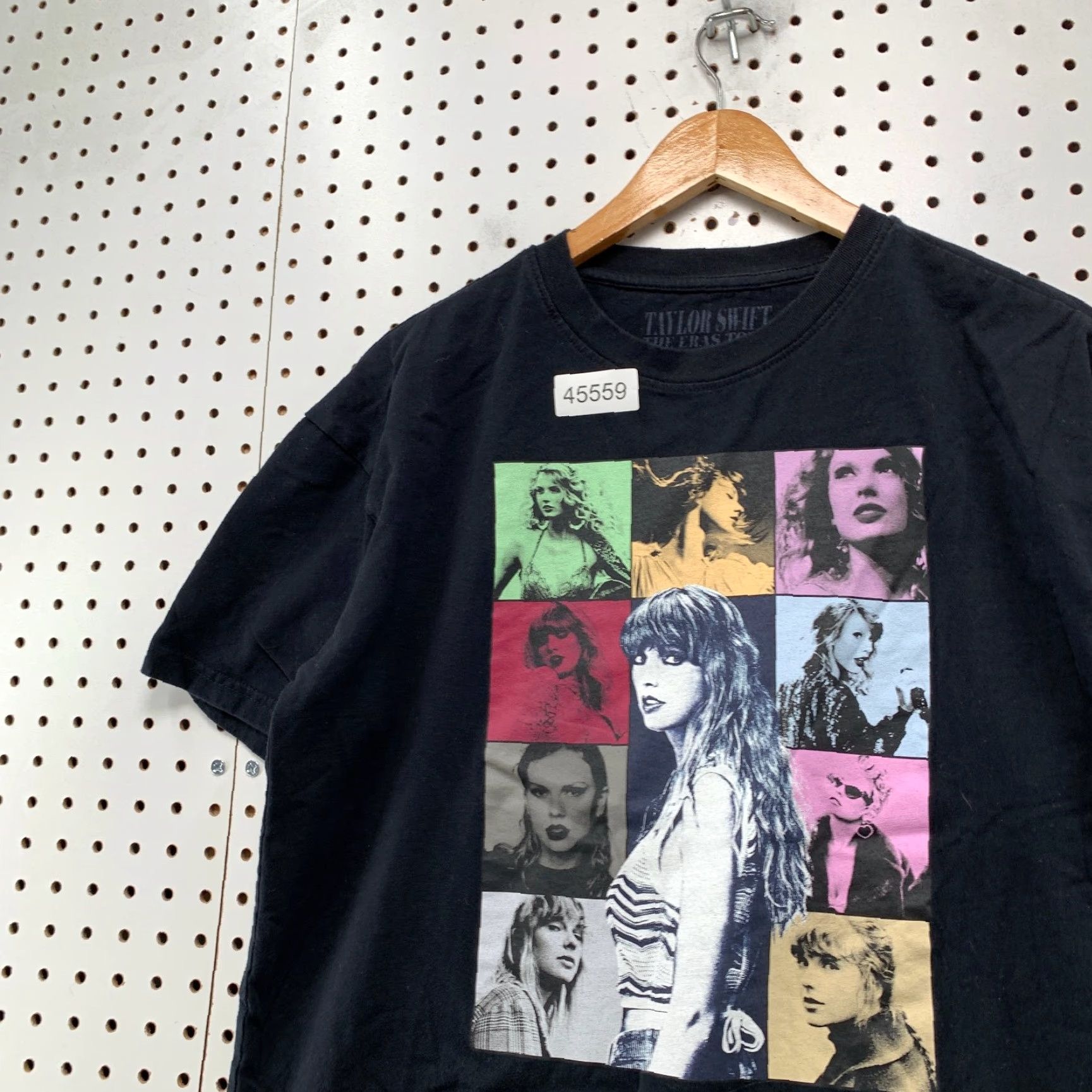 Vintage Taylor Swift T Shirt Mens Medium Black The Eras Tour Graphic Pop Music Size US M / EU 48-50 / 2 - 7 Thumbnail