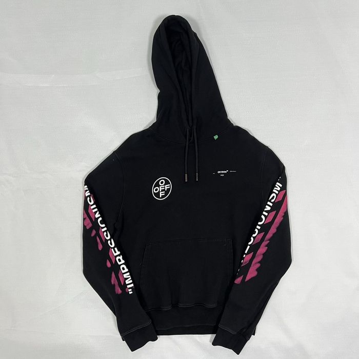 Off white black outlet diag stencil hoodie