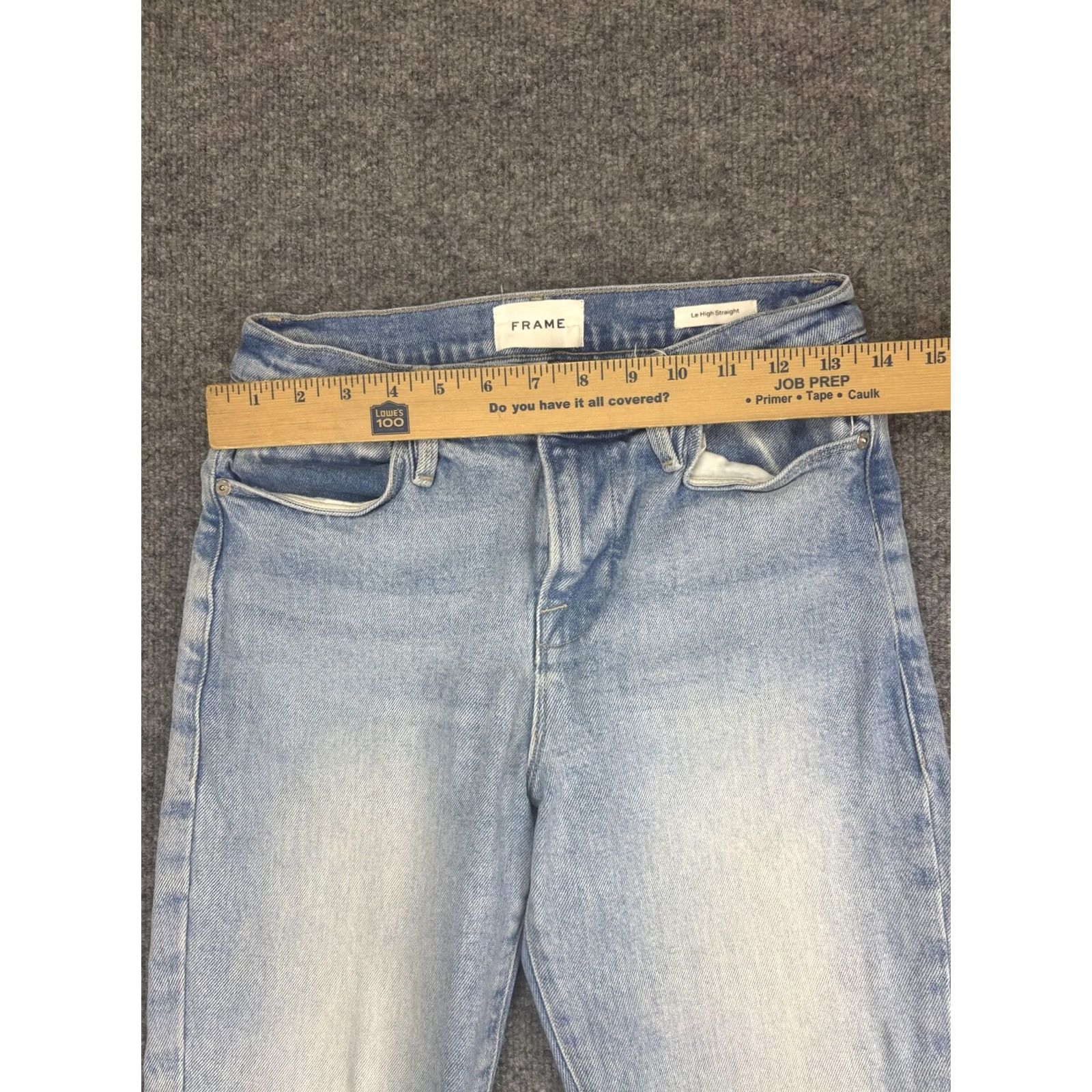 Frame FRAME Jeans Womens 26 Light Wash Le High Straight Kerwin Raw Hem High Rise Denim Shirt Size 26" / US 2 / IT 38 - 3 Thumbnail
